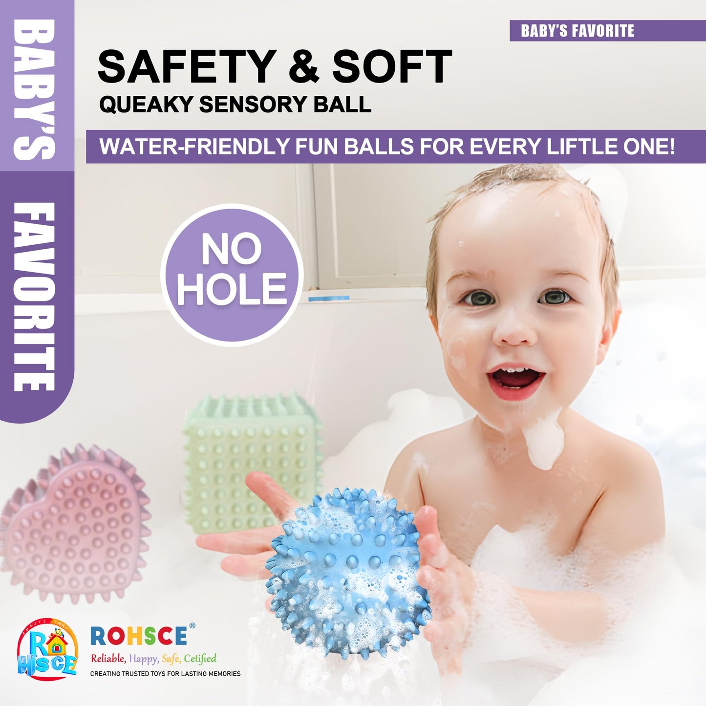 ROHSCE Baby Soft Blocks Building Block Toys 46Pcs,STEM Educational Toddler Gifts,Soft Spiky Sensory Balls - No Hole Wheat Straw Soft Toys for Toddlers
