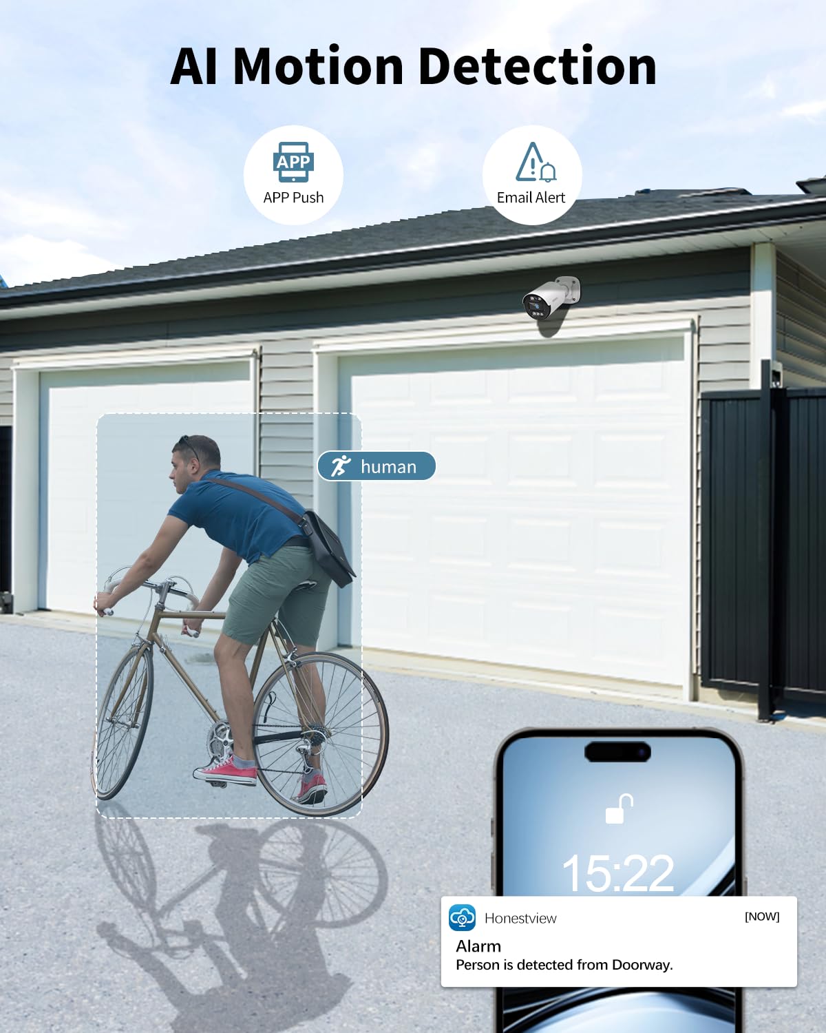 《80ft IR Night Vision & 5MP Super HD》Wired Security Camera System Outdoor, 5MP CCTV Cameras Systems with AI Motion Detection, Home Video Surveillance DVR Kits