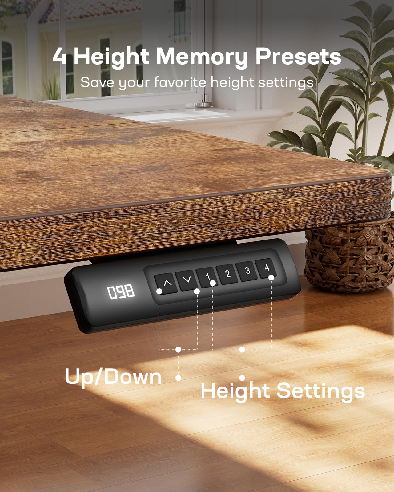 Marsail Electric Standing Desk with Sedentary Reminder, 55 * 24 Inch Standing Desk Adjustable Height, Stand up Desk for Home Office Furniture Computer Desk Memory Preset with Headphone Hook