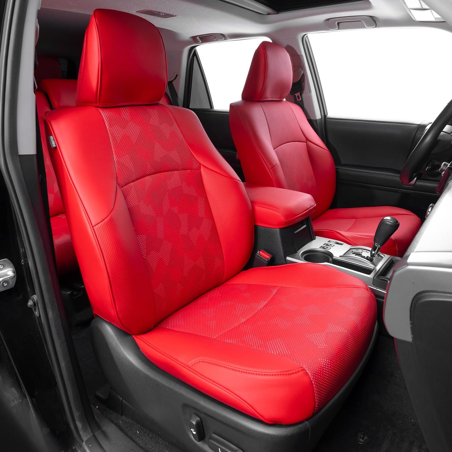 Fit for Toyota 4Runner 2010-2024(5th) Car Seat Covers,Custom Automotive Seat Covers Full Set-Front,Second & Third Car Seat Protector,Luxury Leather Seat Covers for SUV (3-Row,7 Seats Model Only-Red)