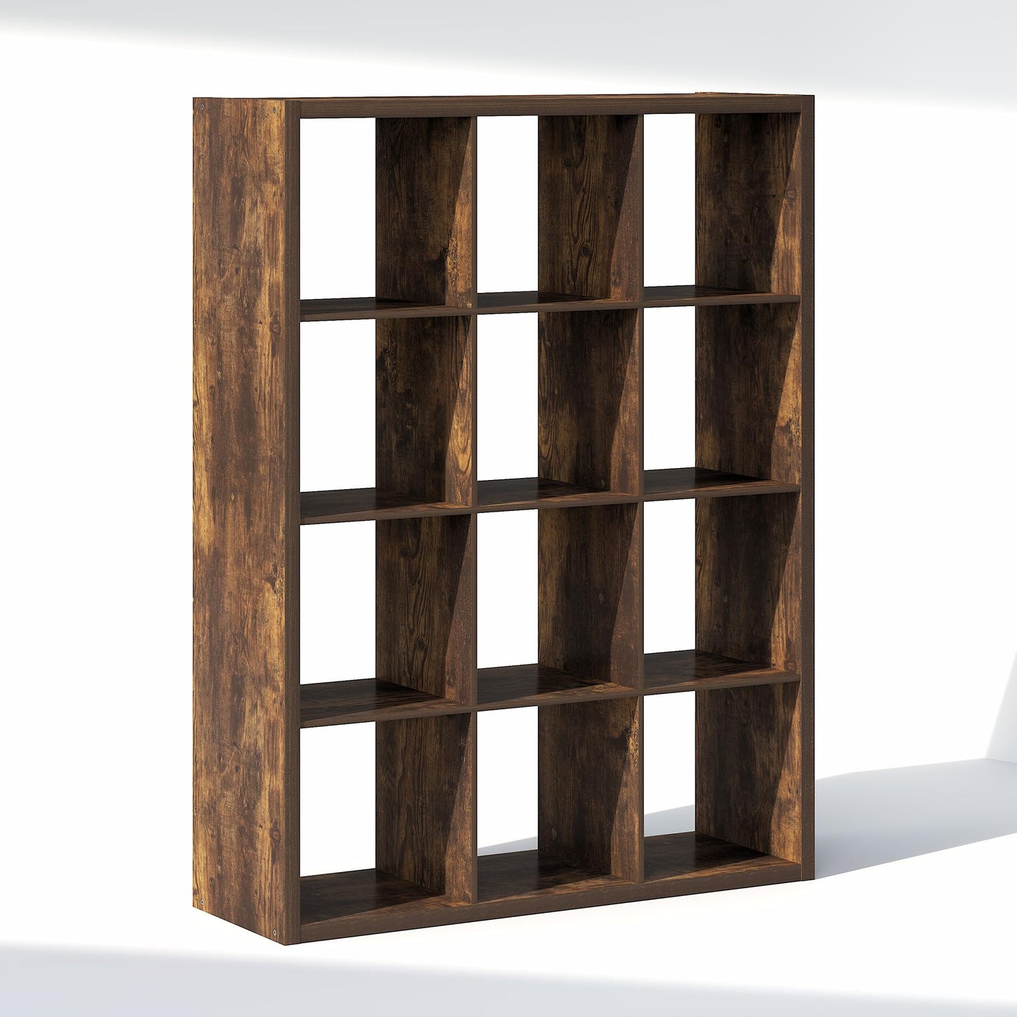 Furinno Cubic Closet Organizers and Storage, 12-Cube Closet Organizer, Open Shelf Closet Storage, Extra Thick Frame for Wardrobe, Bedroom, Living Room, Amber Pine