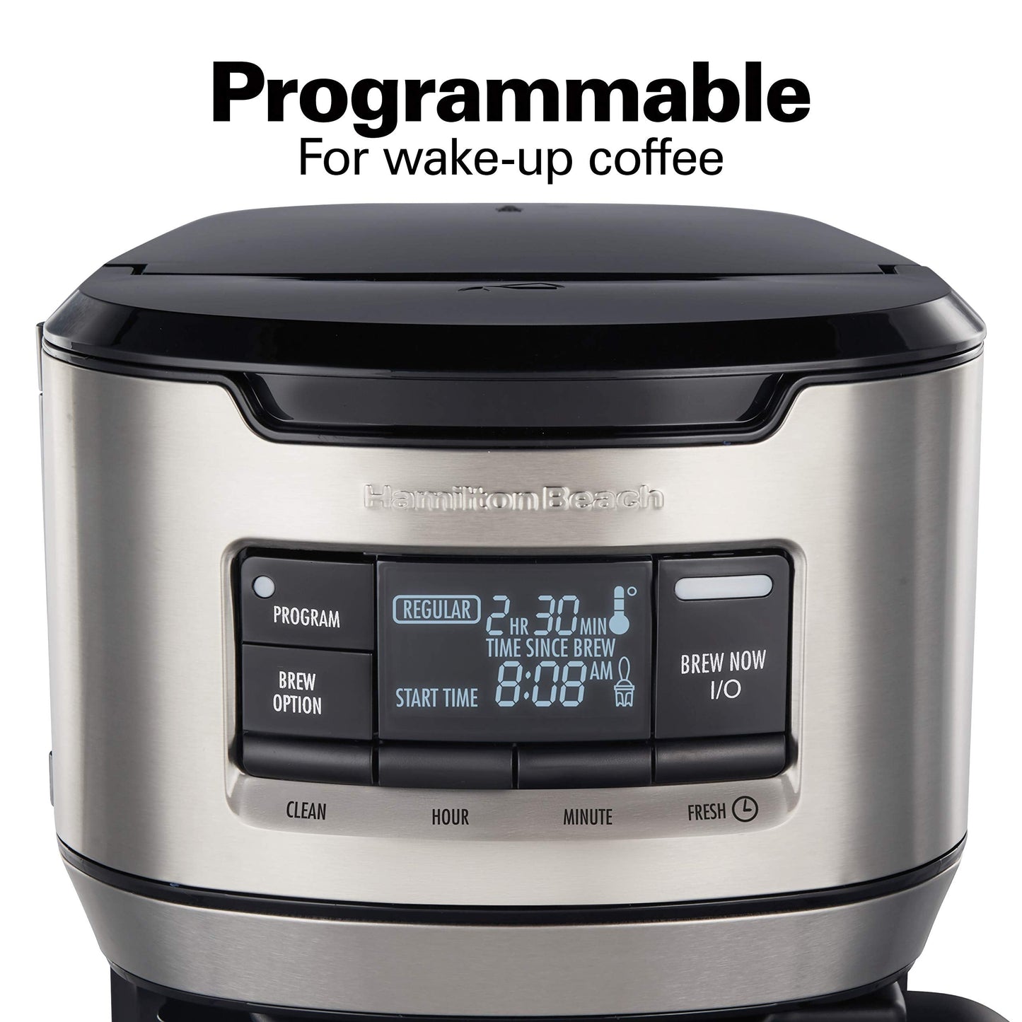 Hamilton Beach Programmable Front-Fill Coffee Maker with Thermal Carafe (46391), 12 Cup Capacity, Black and Stainless
