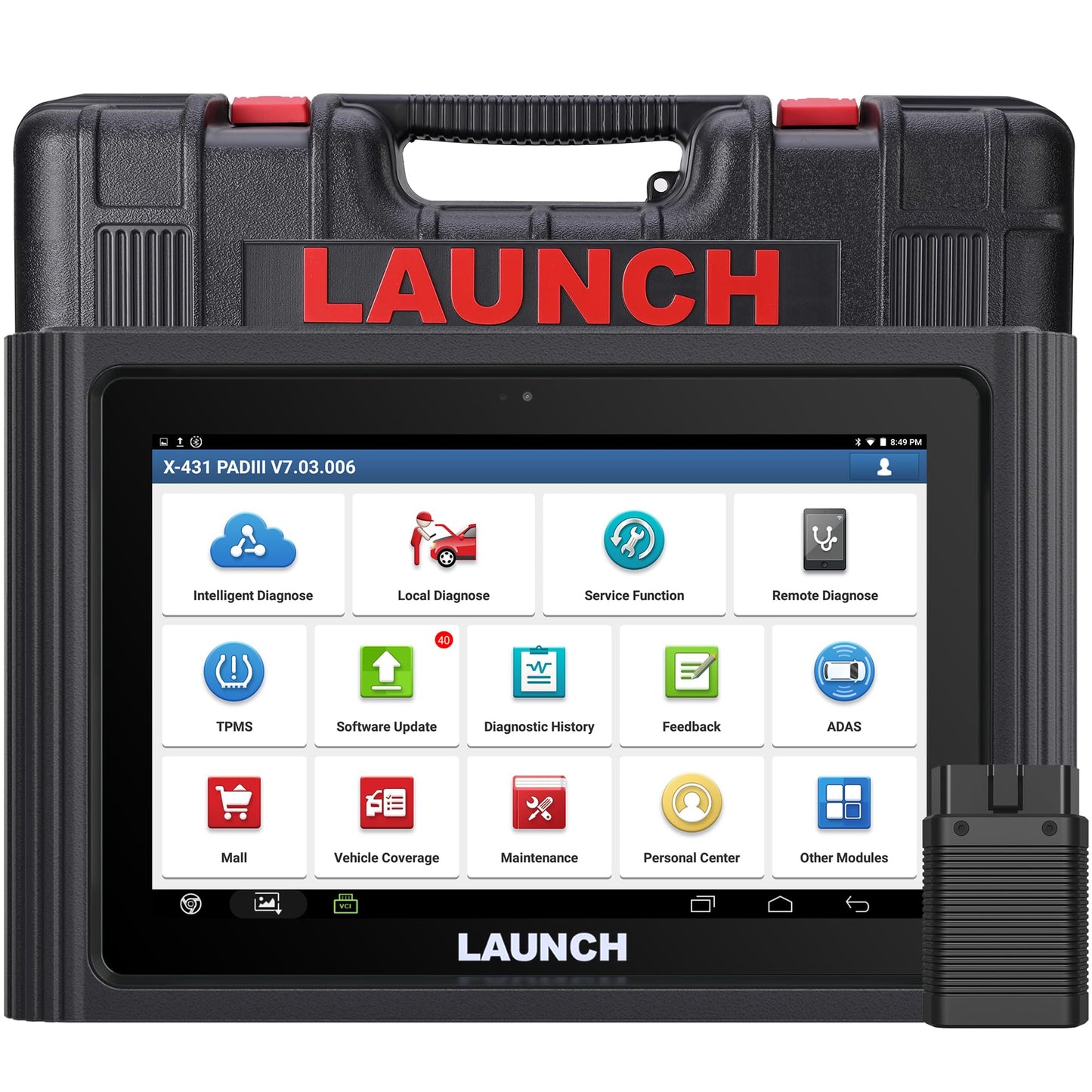 Launch X431 PAD Scan Tool Global Ver. (Upgraded of X431 V+, X431 PROS) 50+ Reset ECU Coding OE-Level Bi-Directional All System Diagnostic Tool, Free Update
