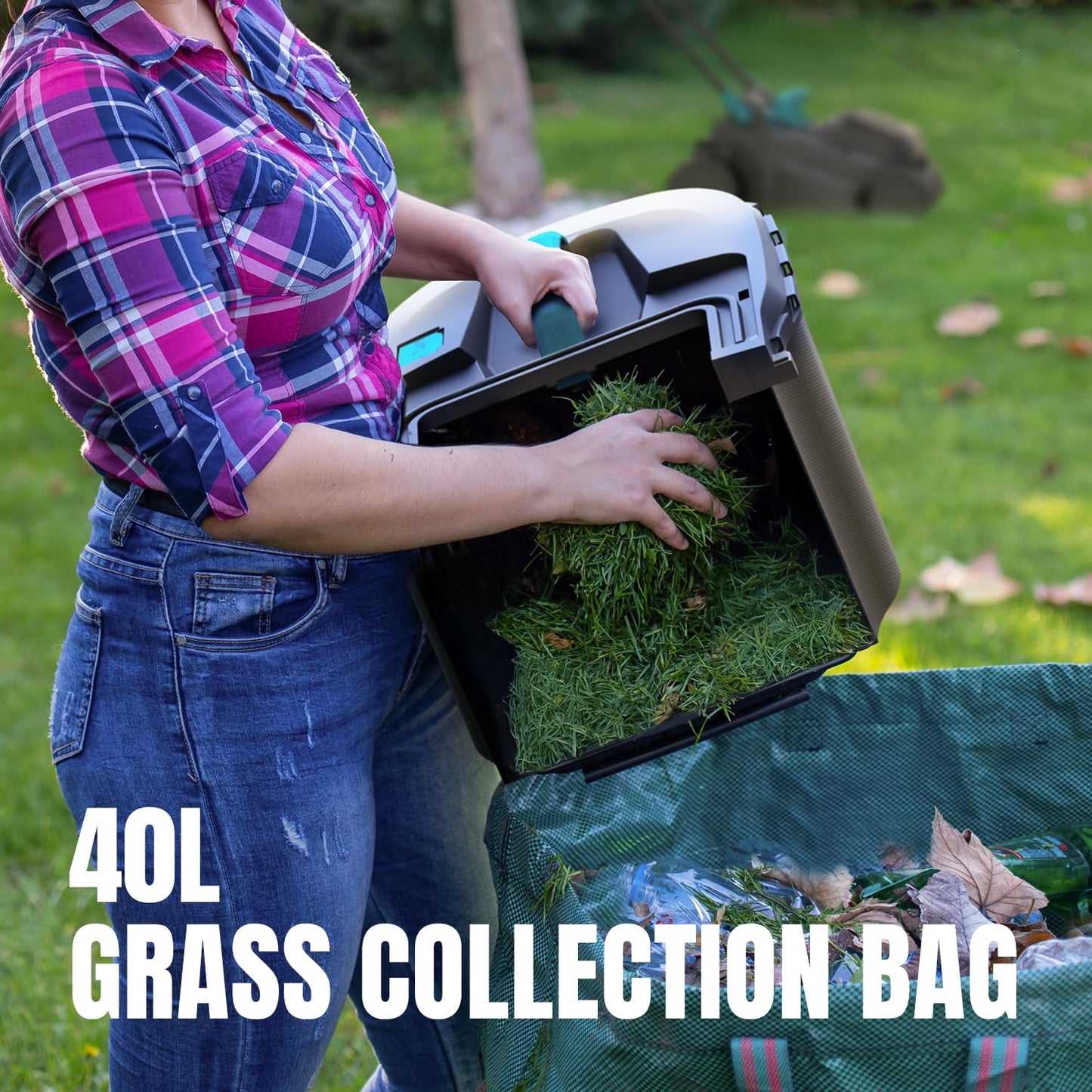 MightyMow 2×20V Cordless Electric Lawn Mower, 16" Push Mower with 6 Cutting Height Levels, Includes 2×4.0Ah Batteries and Dual Port Charger