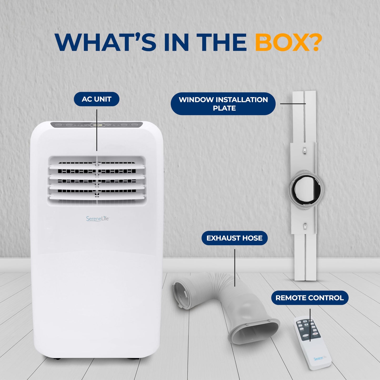 SereneLife 3-in-1 Portable Air Conditioner with Built-in Dehumidifier Function,Fan Mode, Remote Control, Complete Window Mount Exhaust Kit