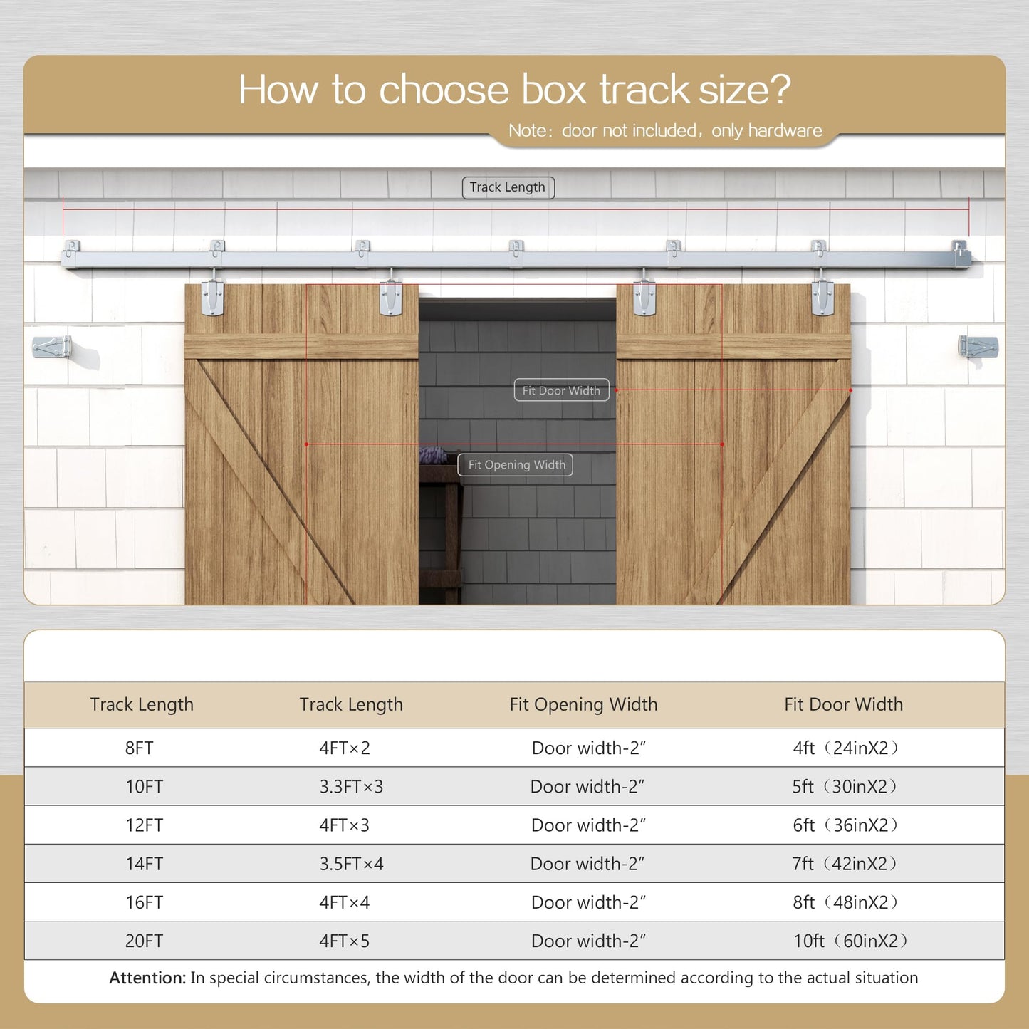 HARDJULAN 12FT Heavy Duty Galvanized Steel Exterior Sliding Barn Door Hardware Kit, 450 lbs Capacity,Kit for Outdoor,Fit MAX 2 X Door Width 72in