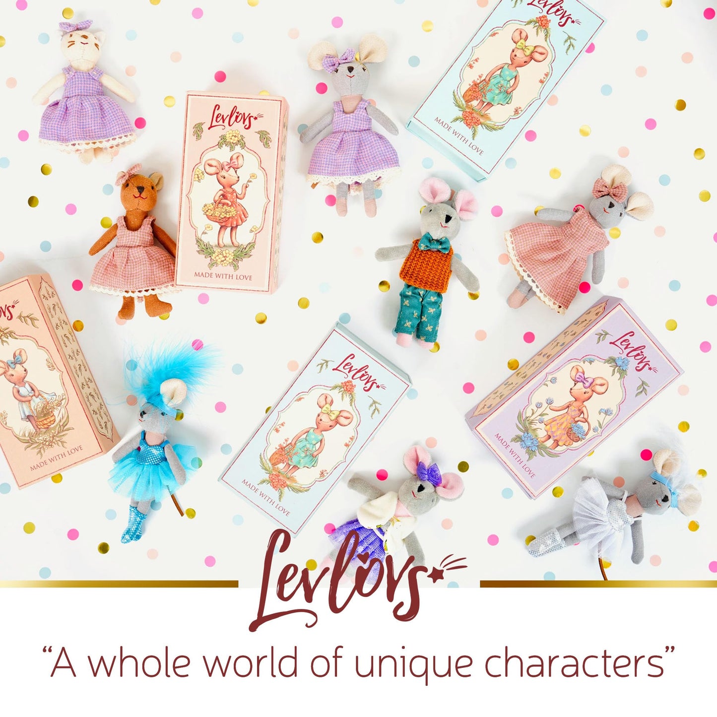 LEVLOVS Bee Plush Toy Soft Cotton & Linen Stuffed Doll in Keepsake Gift Box, Collectible Series for Kids, Girls, and Boys