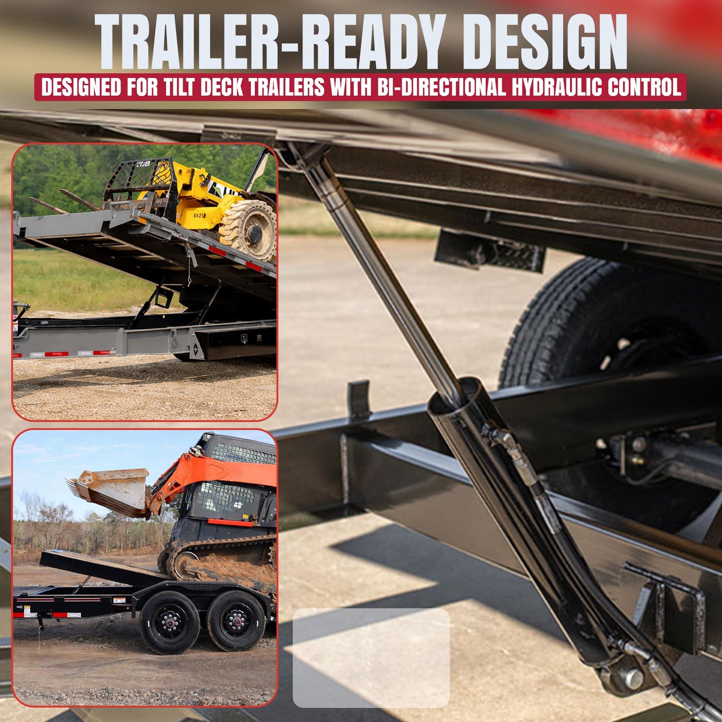 Hydraulic Tilt Deck Kit 310 for Trailers with Cylinder Assembly (Welded Cylinder) PTD-310-K