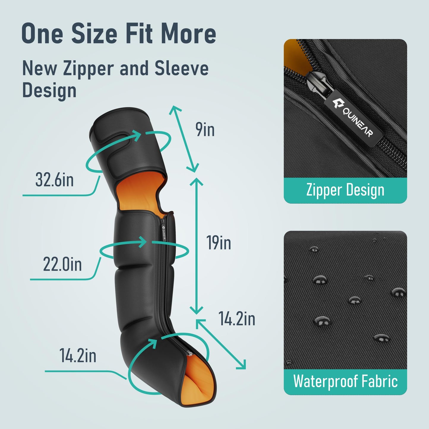 QUINEAR Leg Massager, 3-in-1 Heat and Compression Therapy, Air Compression Leg Recovery System, Leg Massage Boots for Circulation and Pain Relief, FSA-HSA-Eligible