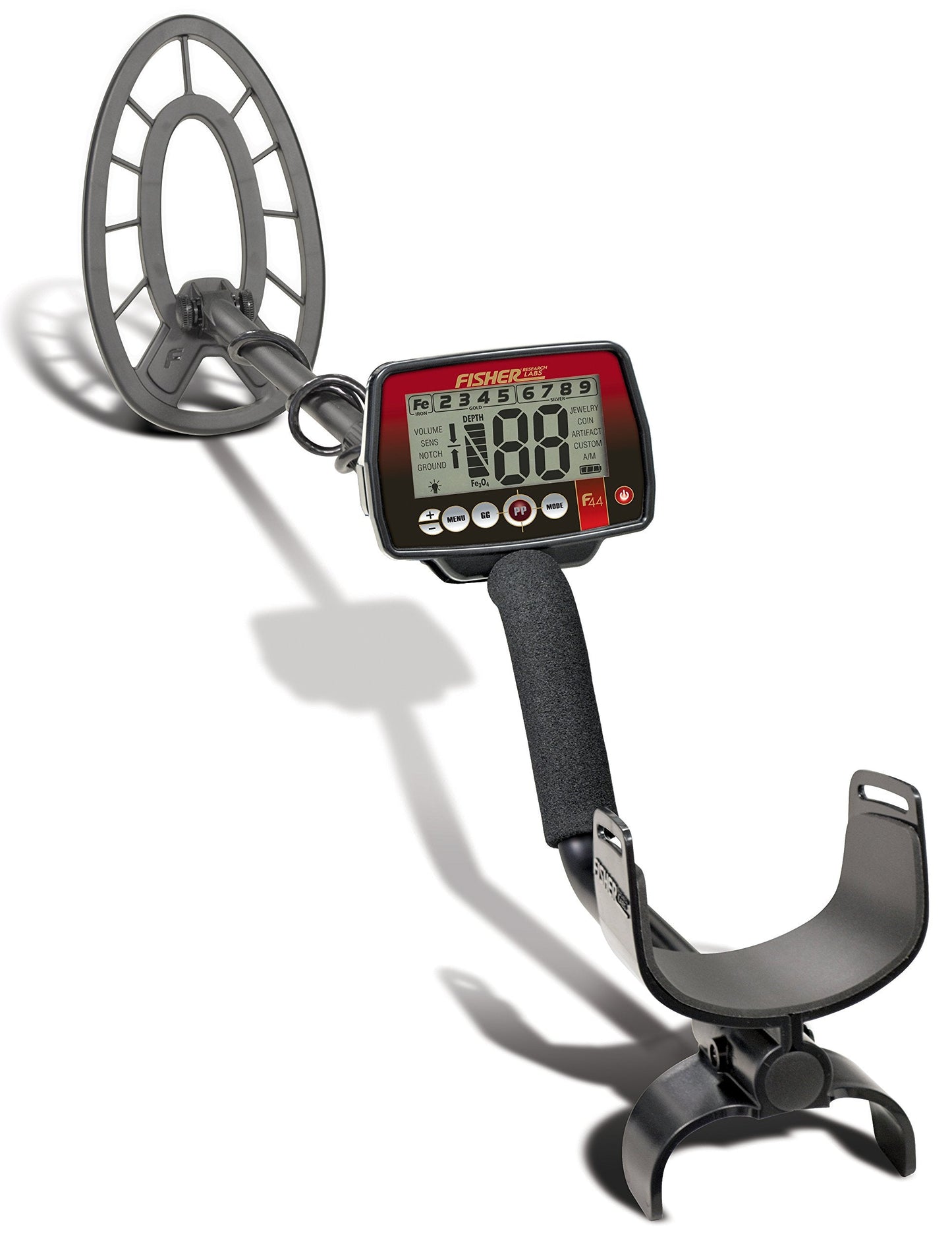Fisher F44 Metal Detector with Weatherproof Design, Large LCD Display, and Sensitive Detection Features, Ideal for Both Beginners and Experienced Treasure Hunters Seeking Reliable Performance