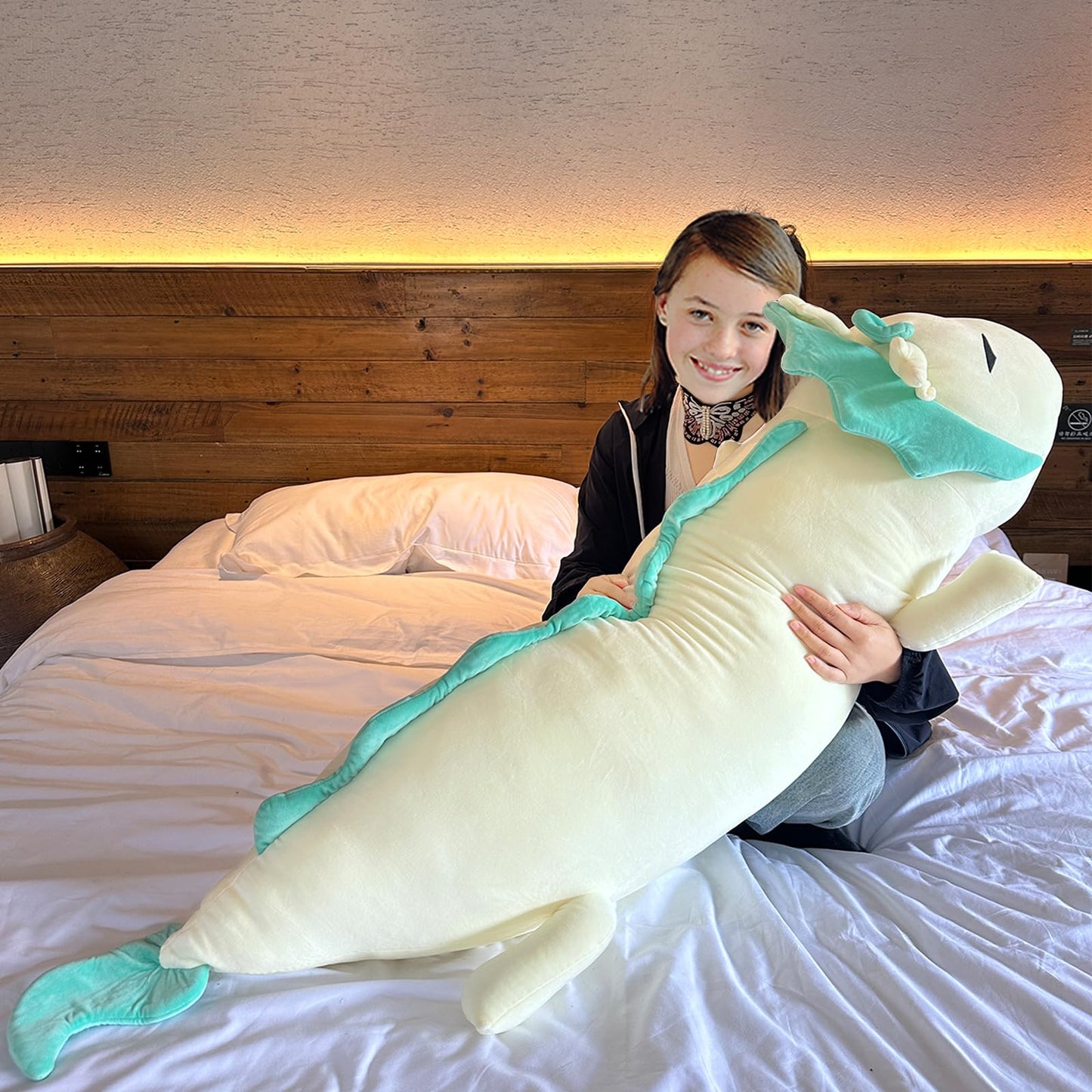 Hofun4U Dragon Plush Pillow, 50 Inch Dragon Stuffed Animals, Christmas Birthday Gift for Adults Kids Girls Boys