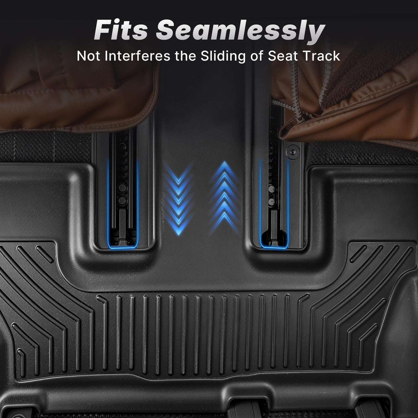 OEDRO Floor Mats & Cargo Mat Fit for Chrysler Pacifica 2017-2025 2026(No Hybrid Models), 7 and 8 Passenger Model, 2020-2025 Voyager Custom All-Weather Protection Full Set TPE Floor Liners