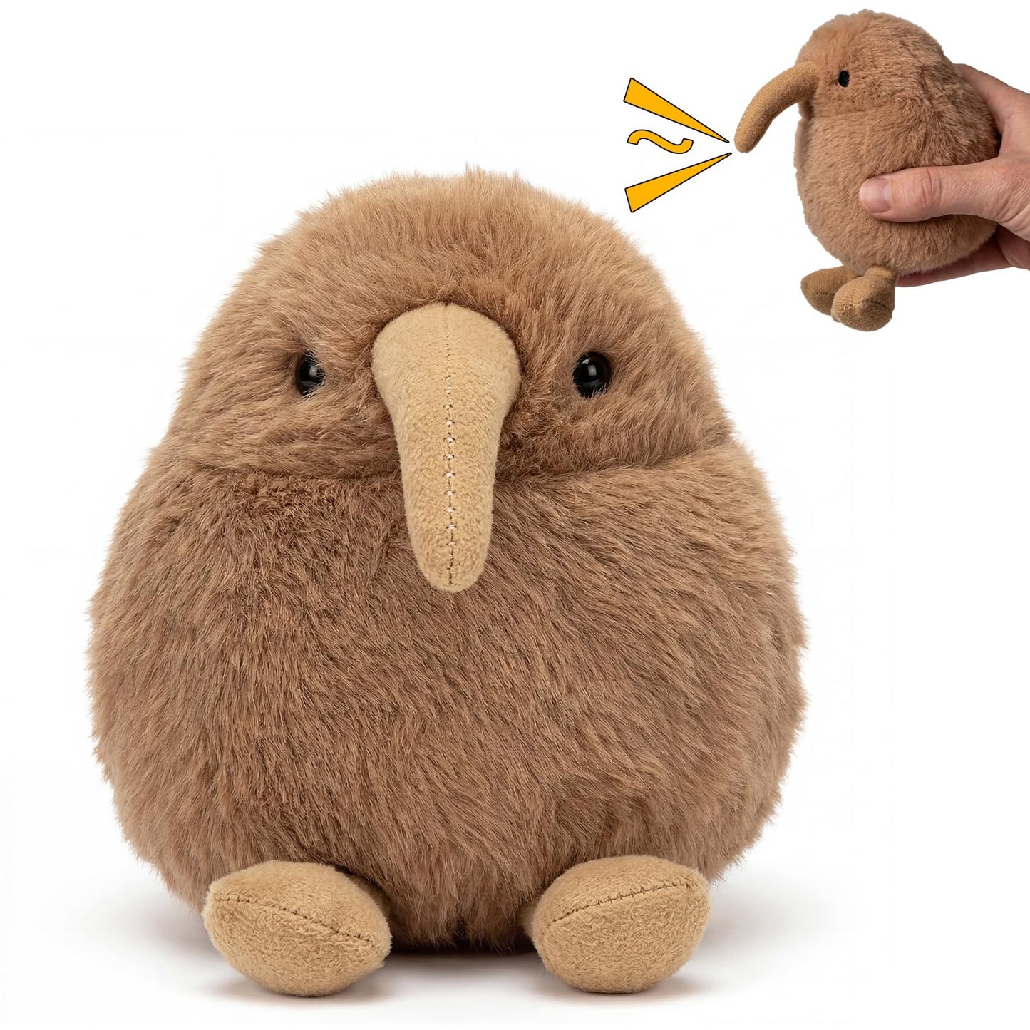 Freetoes Screaming Kiwi Bird Toy 4.5 inch,Cute Bird Stuffed Animal Desk Toy,Makes Fun Screaming Kiwi Sounds,Funny Weird Stuffed Animal Gag Gifts for Valentine Christmas,Pranks Stuff for Adults