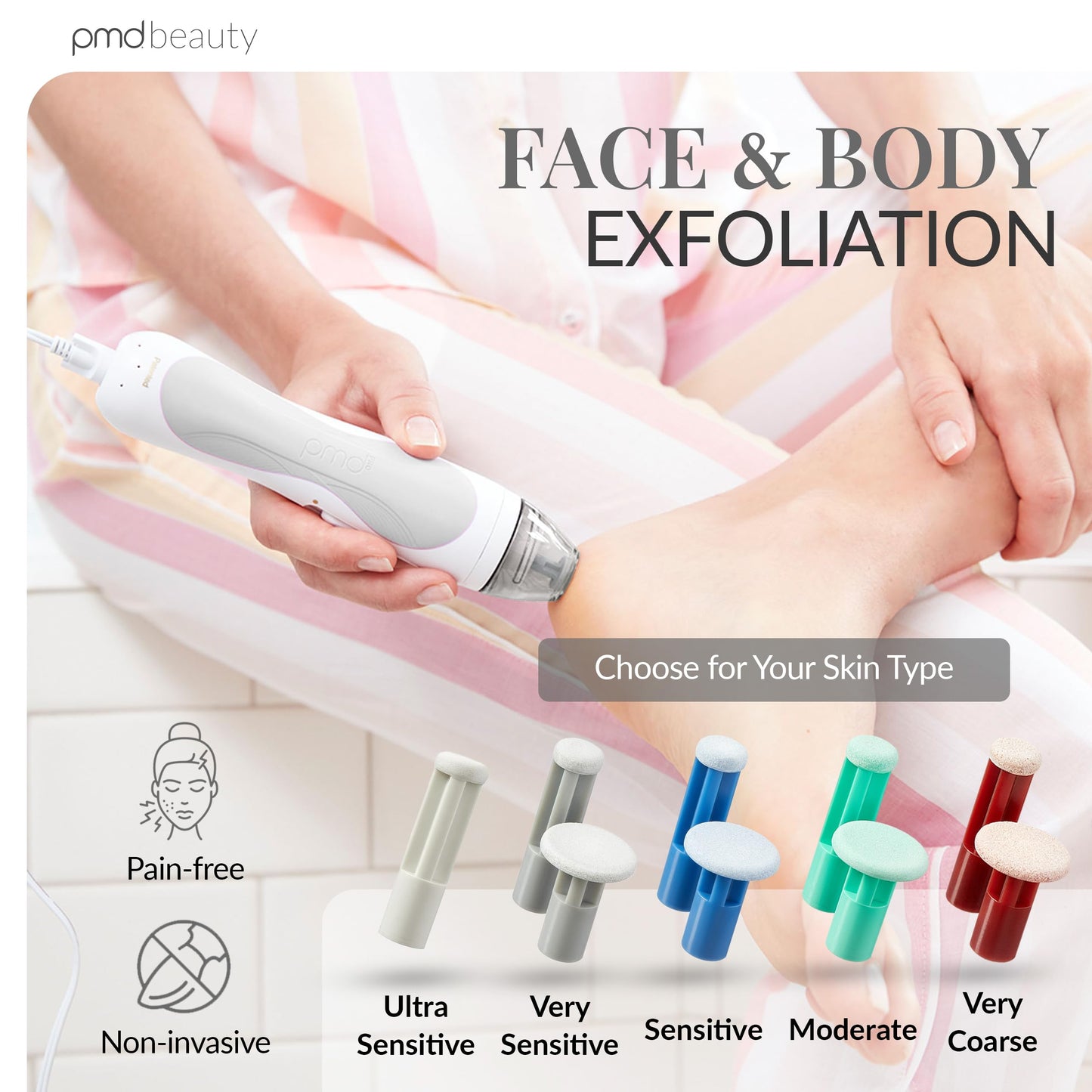 PMD Personal Microderm Pro - At-Home Microdermabrasion Machine with Kit for Face & Body - Exfoliating Crystals and Vacuum Suction for Fresh and Radiant Skin - High & Low Speed Options