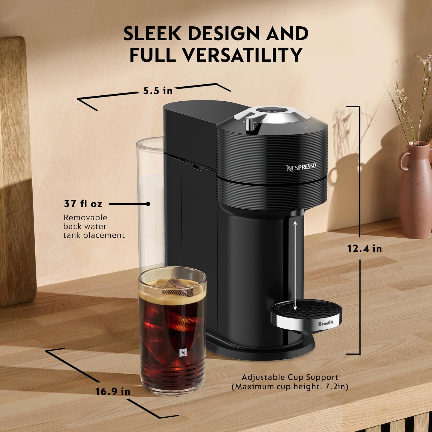 Nespresso Vertuo Next Premium Coffee and Espresso Maker by Breville with Aeroccino Milk Frother