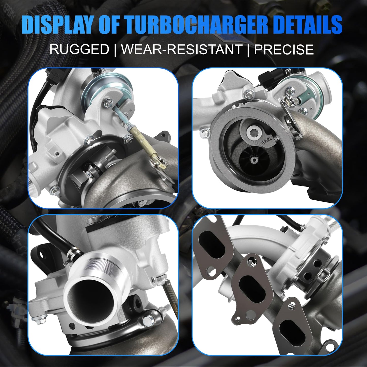 Turbocharger for 2011-2015 Cruze with Complete Installation Kits - Fits 1.4L Cruze Limited 2016, Encore 2013-2021, Sonic 2012-2020, Trax 2013-2021 - A14NET Engines GT1446V - Replaces# 55565353 667-203
