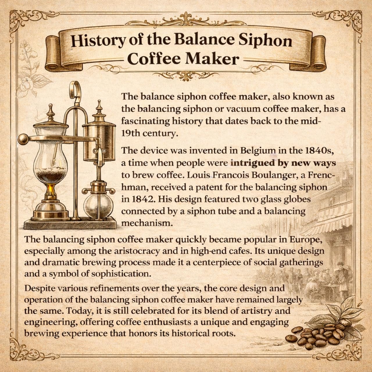 Nispira Belgium Royal Family Balance Syphon Unique Gravity Vintage Coffee Maker Vacuum Brewing System Copper 500 ml