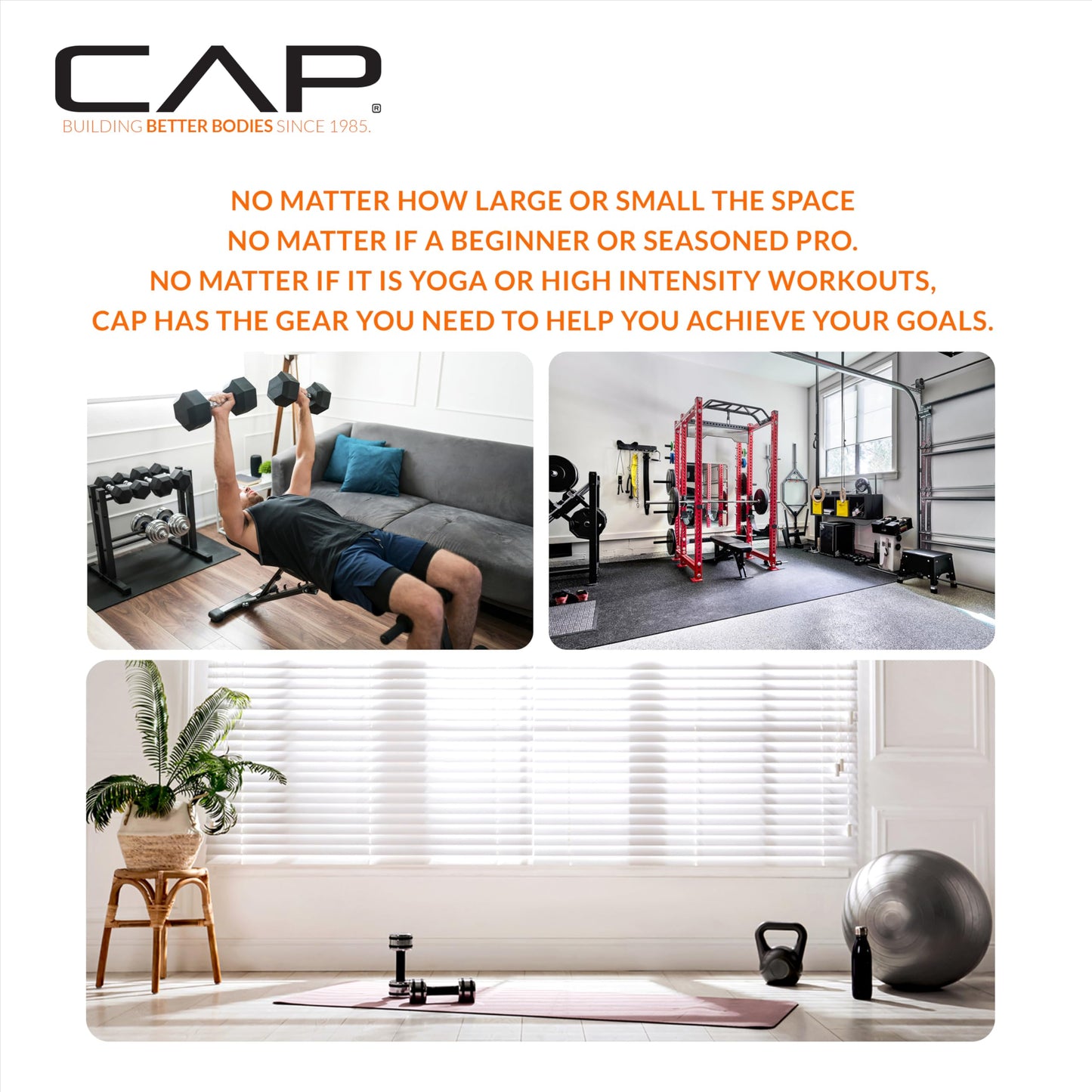 CAP 150 LB Rubber Coated Hex Dumbbell Hand Weight Set with Vertical Storage Rack - Chrome Handle | Blue Rack