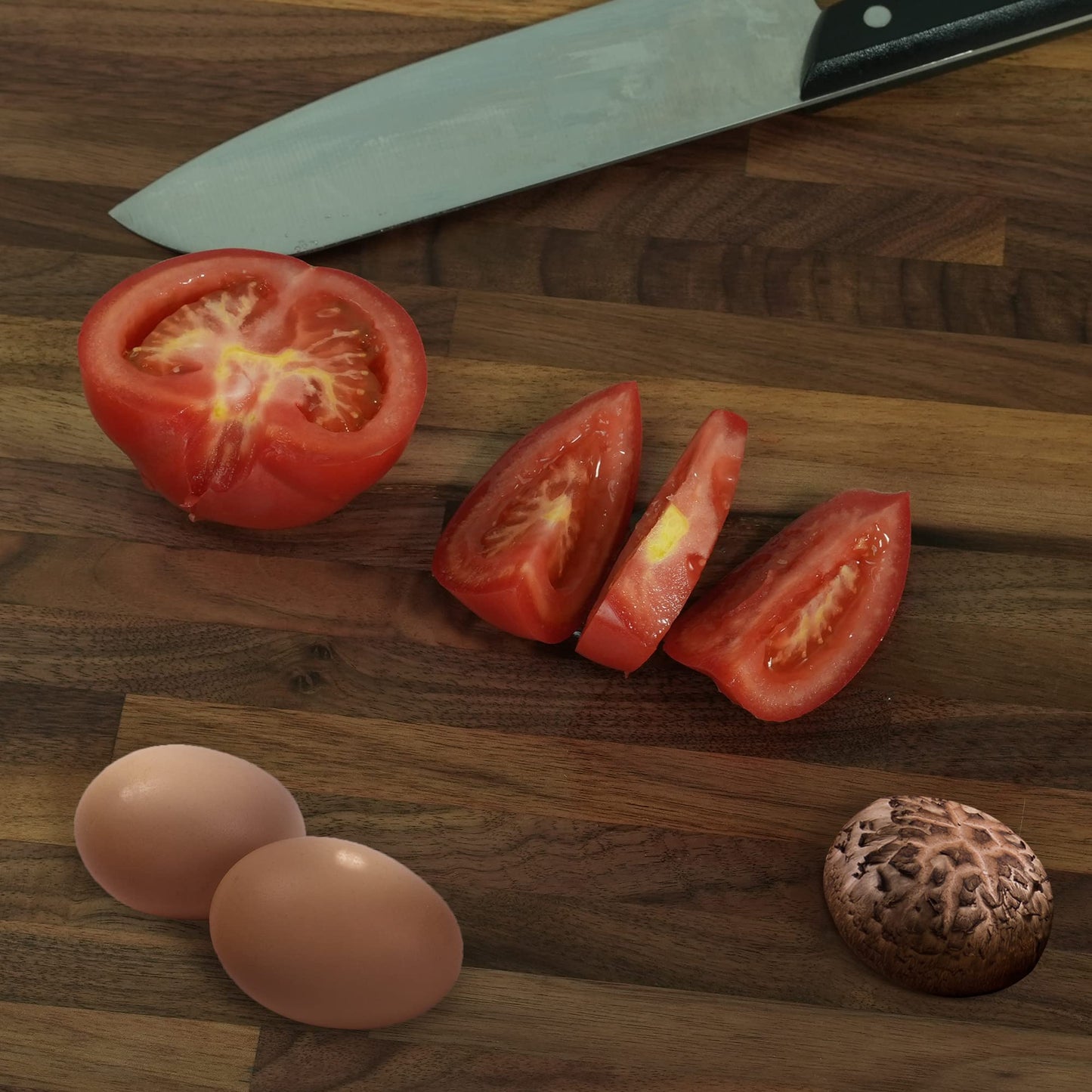 CONSDAN Butcher Block Counter Top, Walnut Solid Hardwood Countertop, Wood Slabs for Kitchen, Reversible, Both Side Polished, Prefinished with Food-safe Oil, 1.5" Thickness, 42"x25"