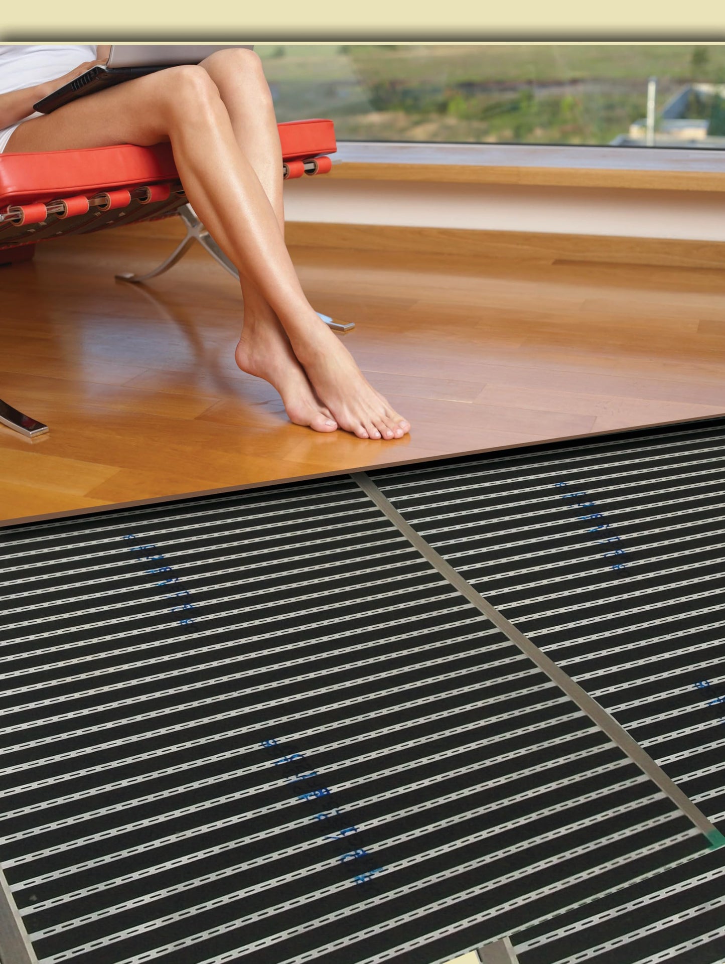 QuietWarmth Float QWARM1.5X10F240 Radiant Floor Heating Mat for below Laminate, Wood, Luxury Vinyl Floating Flooring- Cuttable Mat Size 1.5’x10' 240 Volt (Covers 15sf)
