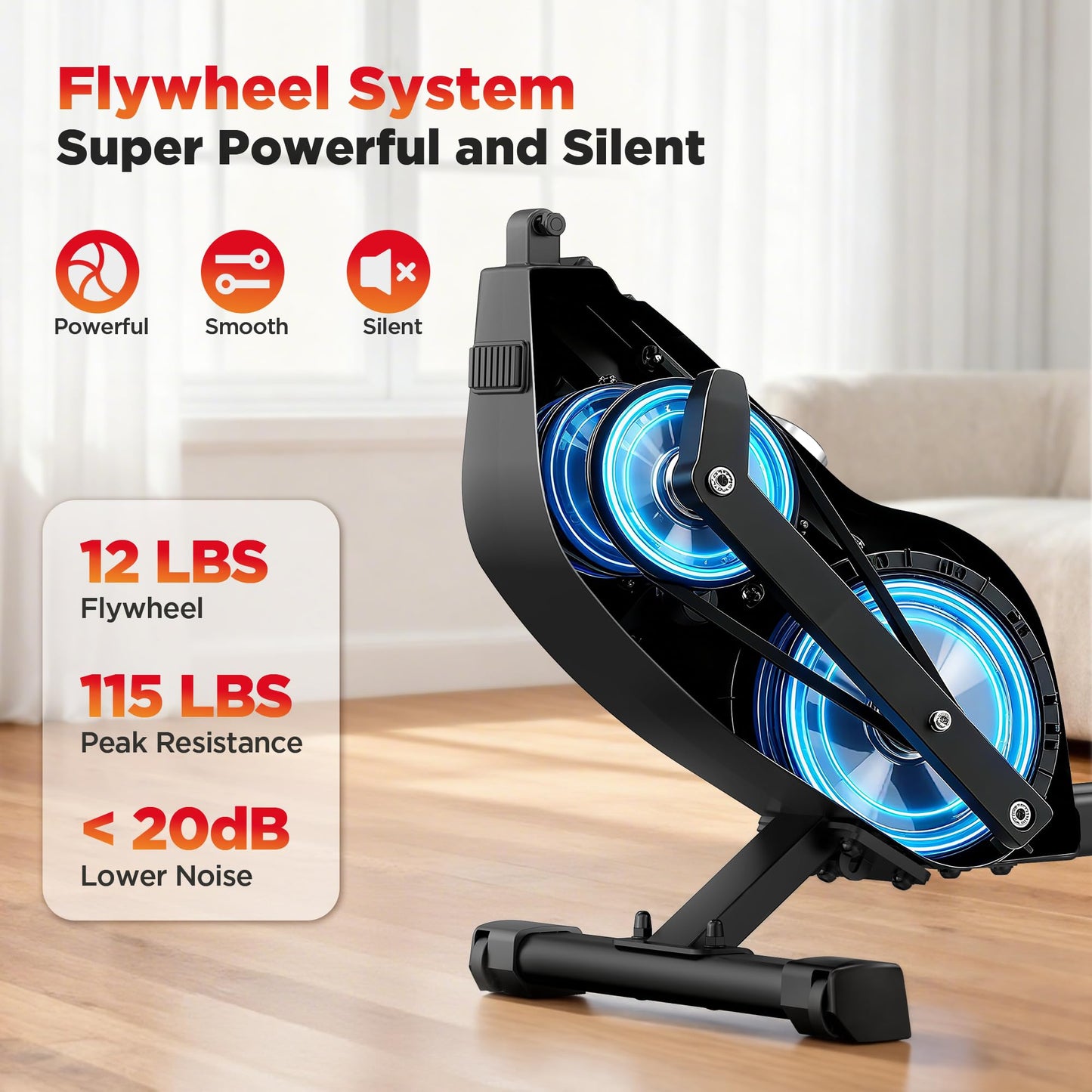Winfita Rowing Machines for Home,Quiet Resistance Magnetic Rower Machine with 32 Levels,350lb Weight Capacity,Compact Dual Slide Rail,LED Monitor & Comfortable Seat,App Supported&Tablet Holder