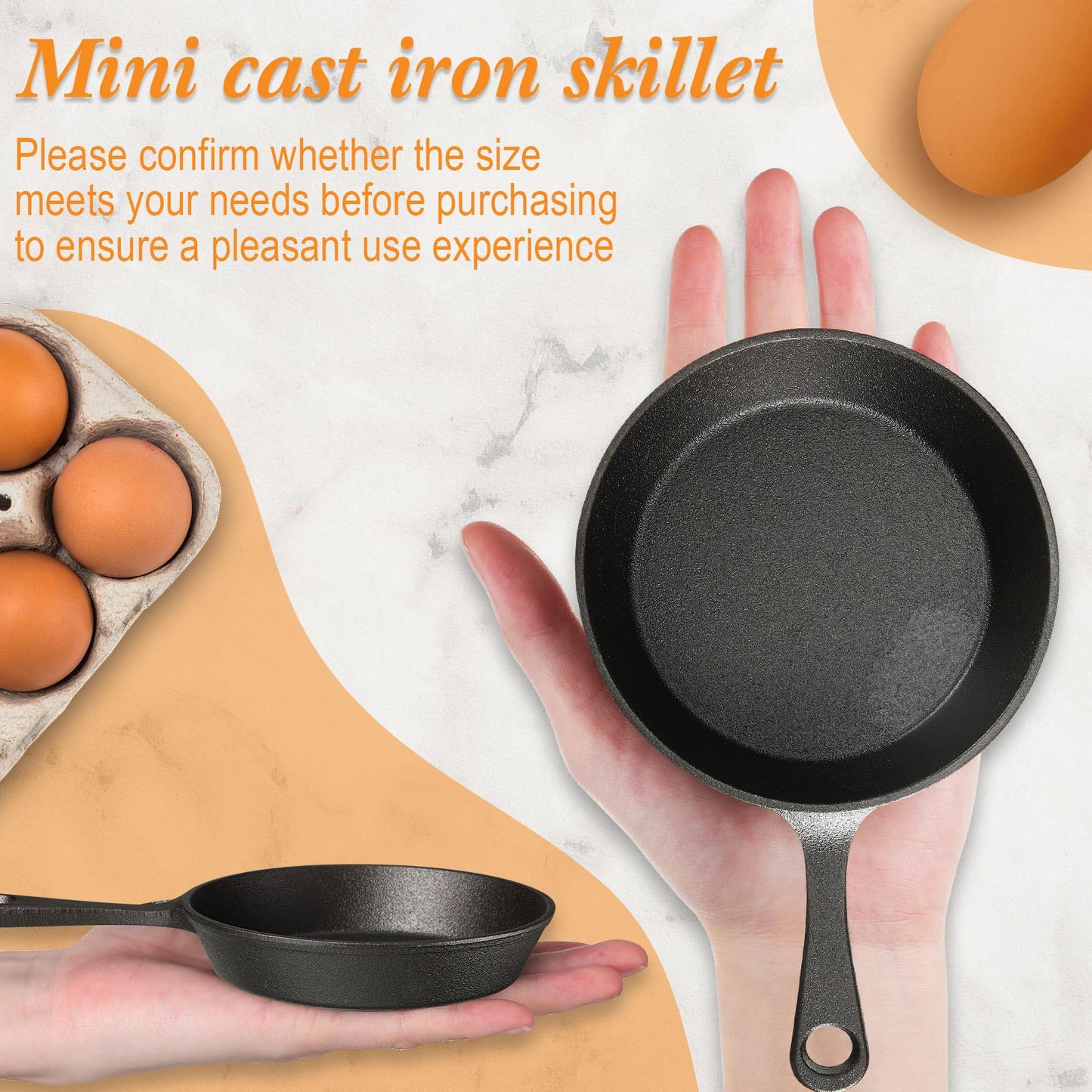 Remerry 70 Sets 4 Inches Cast Iron Skillets Mini Black Iron Nonstick Frying Pan Small Sizzling Plate Egg Pan Cast Pot Bundle with Oil Brush for Indoor and Outdoor Restaurant Kitchen