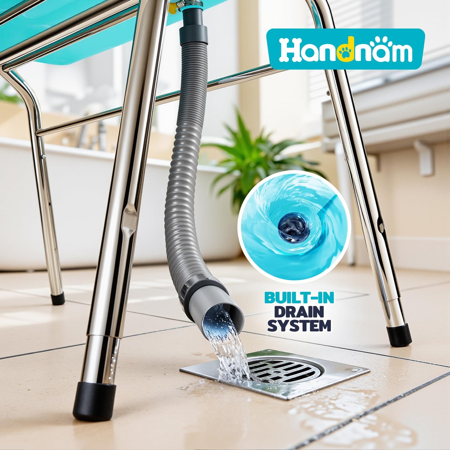 Handnam Metal Dog Bath Tub, Portable Dog Washing Bathing Station (Patent Design)