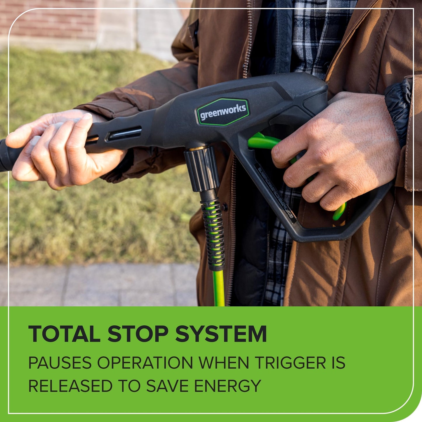 Greenworks 2100 PSI (SGS Certified) 1.2 GPM 13Amp Compact Electric Pressure Washer Telescoping Handle Power Washer for Cars, Driveways, Patios, Patio Furniture & Around Pools