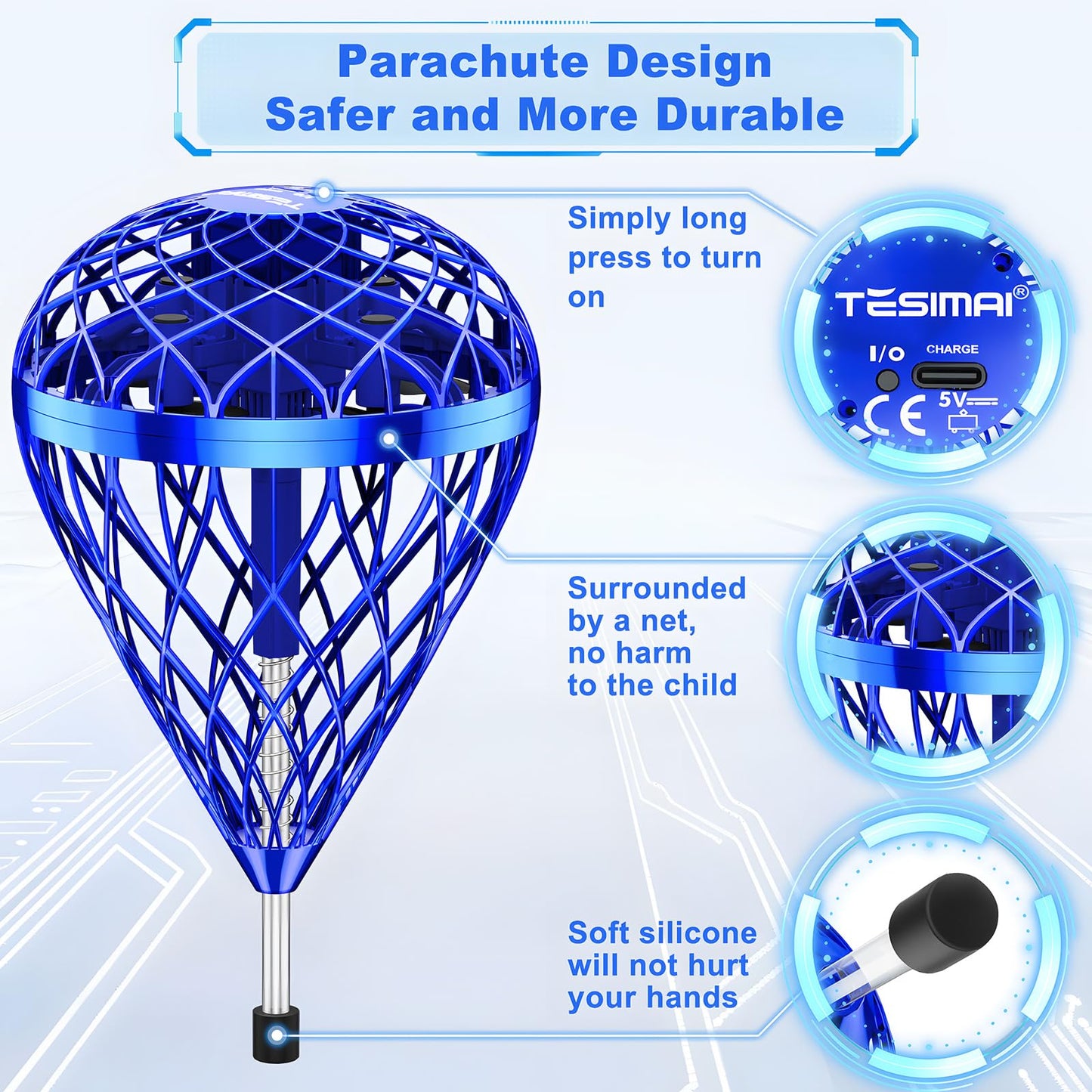 Titenmaoyi Flying Bouncing Toys - Flying Orb Ball Cool Toys for Kids Boys Girls 6-8 8-10 10-12 12-14 - Toss and Catch LED Shuttlecock - Sports Gifts for Boys Girls Teens