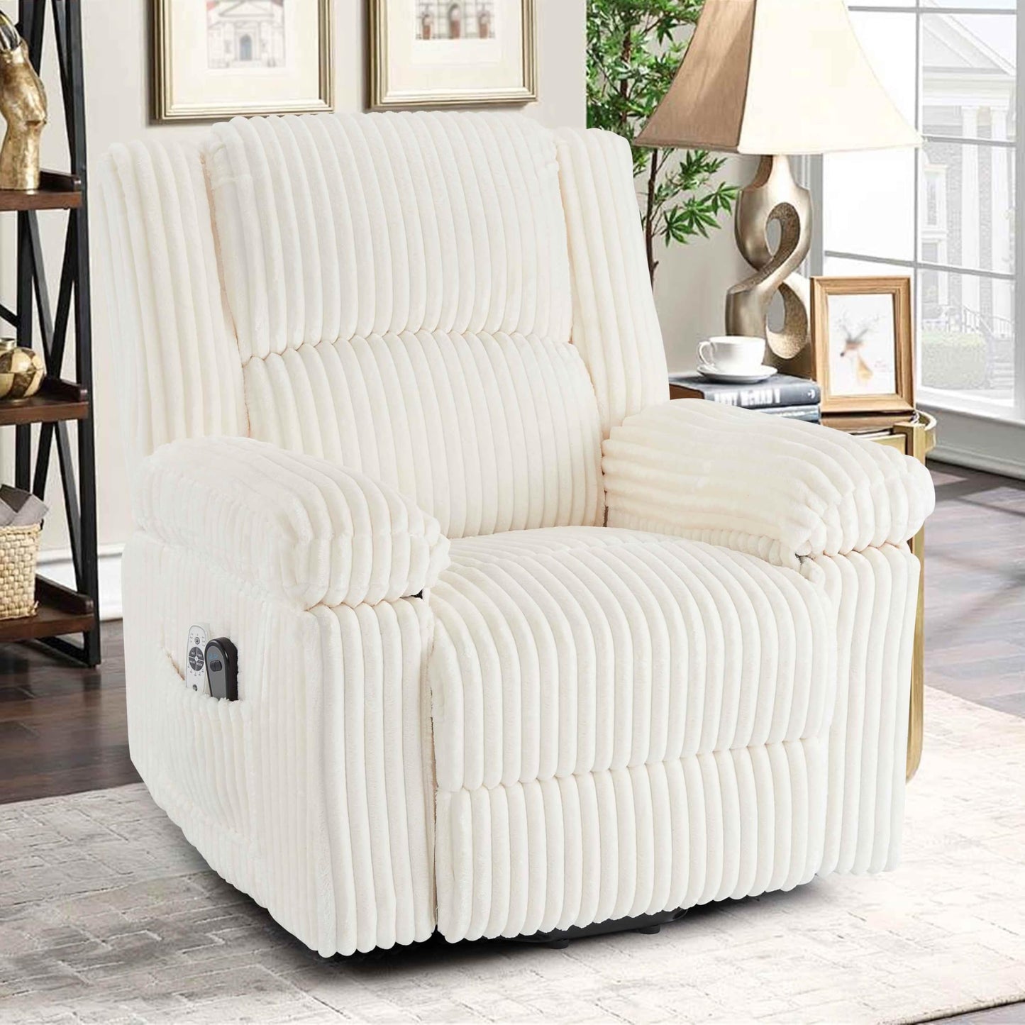 GarveeHome Power Lift Recliner Chair - Heat and Massage, Electric Lift Plush Recliner with Soft Padded Seat, Back Support & Armrests, Designed for The Elderly and People with Mobility impaired