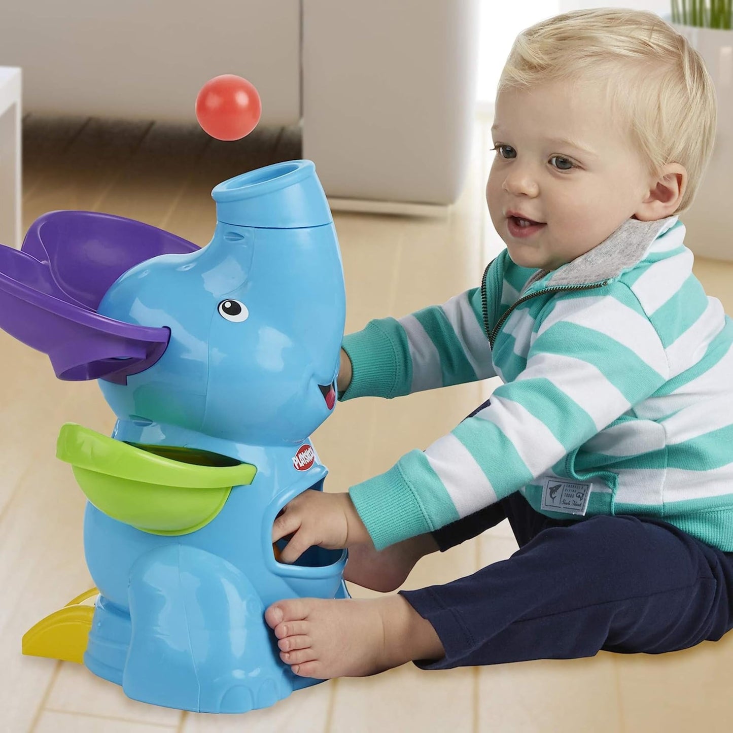 Playskool Poppin Park Elefun Busy Ball Popper Toy for Toddlers and Babies 9 Months and Up with 4 Colorful Balls for Active Boys and Girls (Amazon Exclusive)