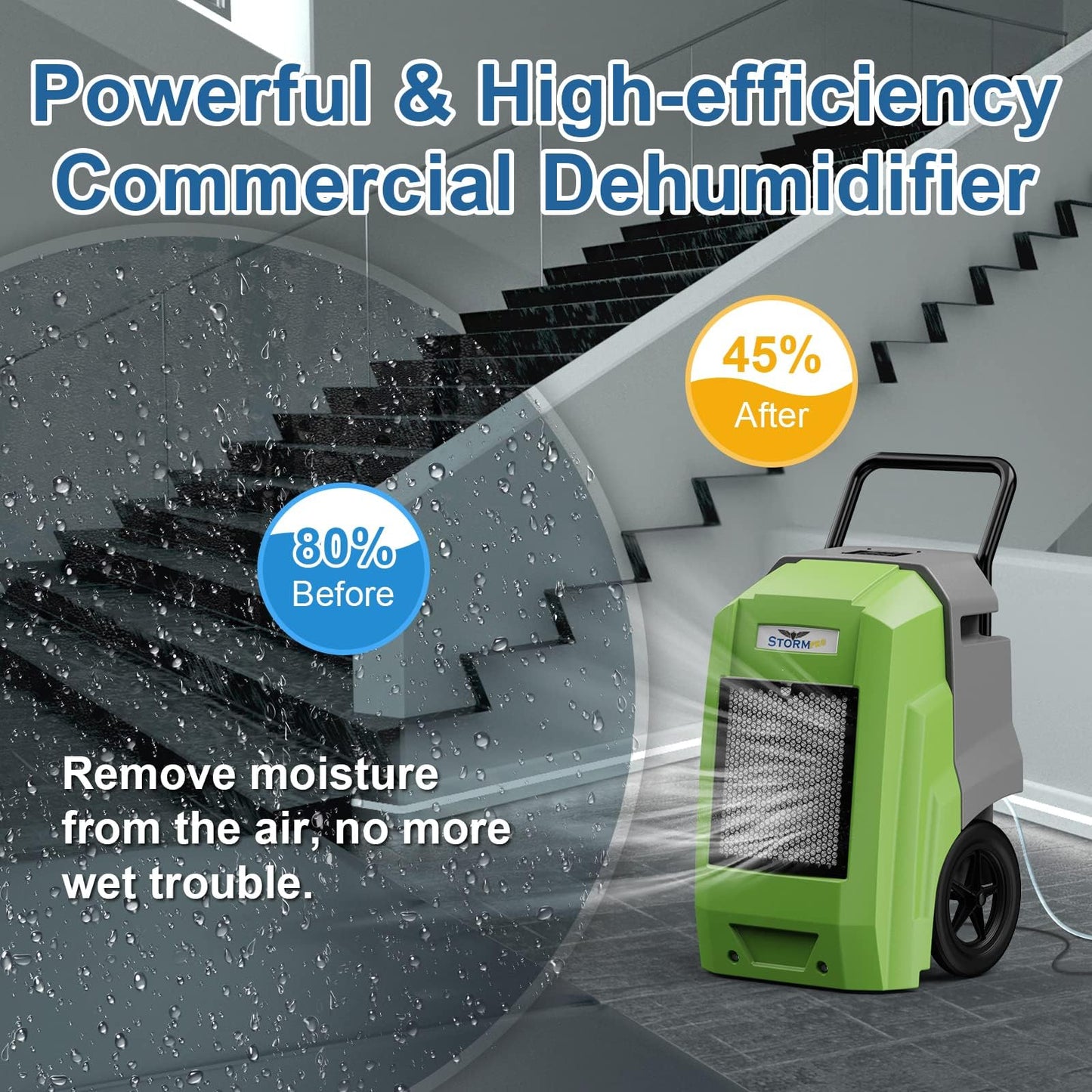ALORAIR 180 Pints Commercial Dehumidifier with Pump Drain Hose, Smart Wi-Fi Dehumidifier for Large Basement, Industrial or Commercial Space, Smart Wi-Fi, 5 Years Limited Warranty