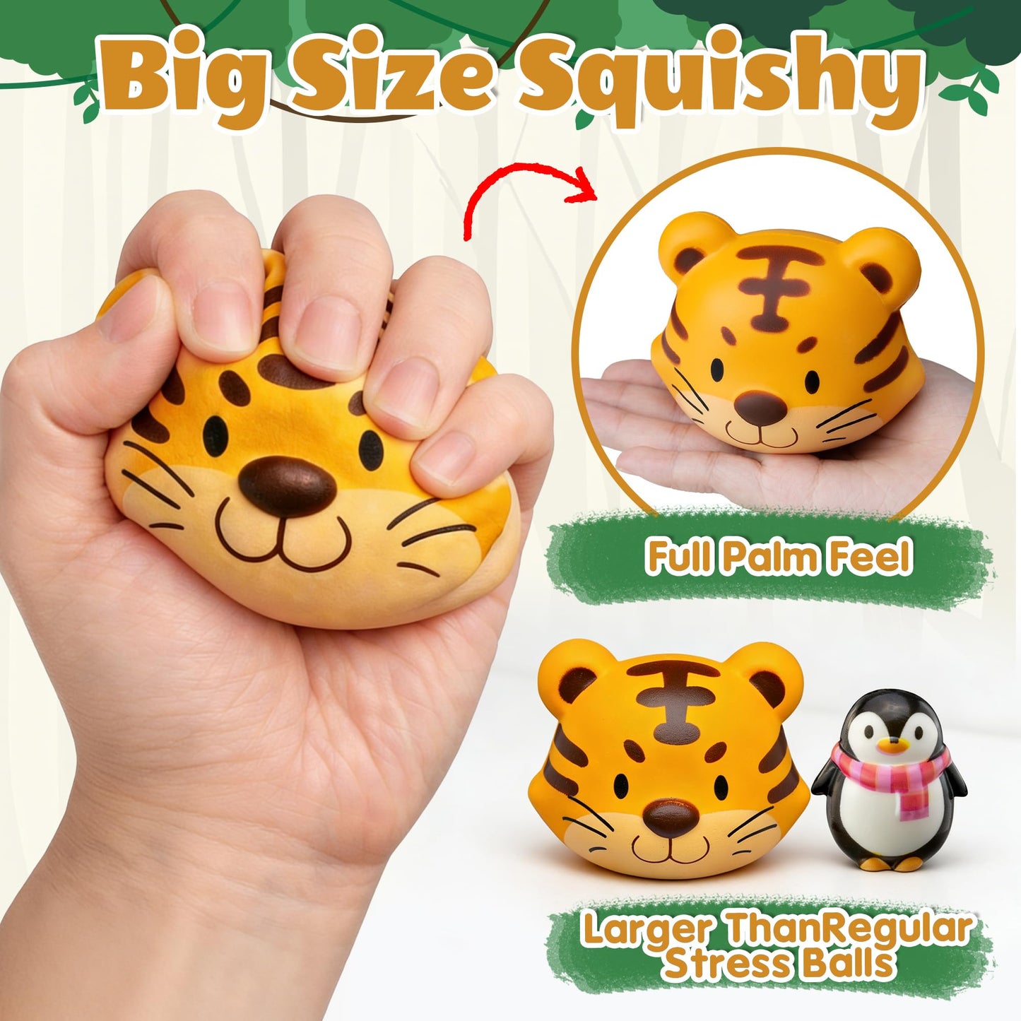 DMIGHT Party Favors for Kids 6PCS Large Animal Squishy Toys, Stress Balls Goodie Bag Stuffers, Pinata Stuffers,Birthday Gifts for Boys & Girls,Treasure Chest Prizes,Classroom Prizes for Kids