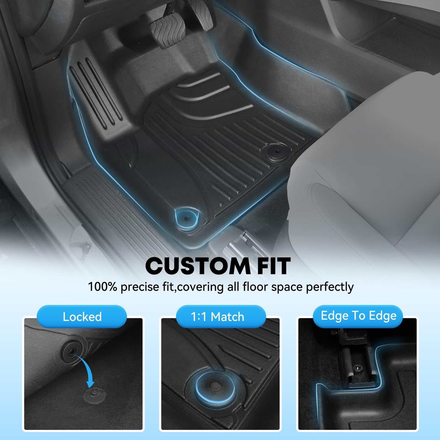 Floor mats Compatible with 2019-2024 Armada/Infiniti QX80 (7 Seats) : Custom Fit All Weather TPE Heavy Duty Car Floor Liners 2019 2020 2021 2022 2023 2024 Armada Accessories