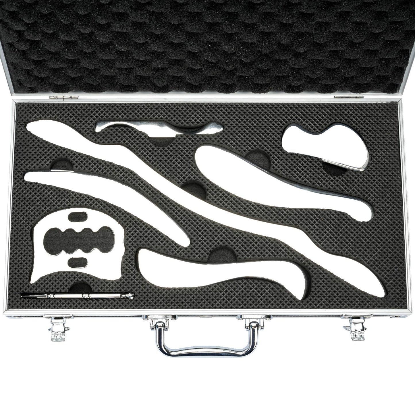 tonchean 8-Piece Muscle Scraper IASTM Tool Set, Gua Sha Scraping Massage Tool Set Stainless Steel Myofascial Release Tool Deep Tissue Massage Tool Set for Reduce Arms, Legs, Back, Shoulder Muscle Pain
