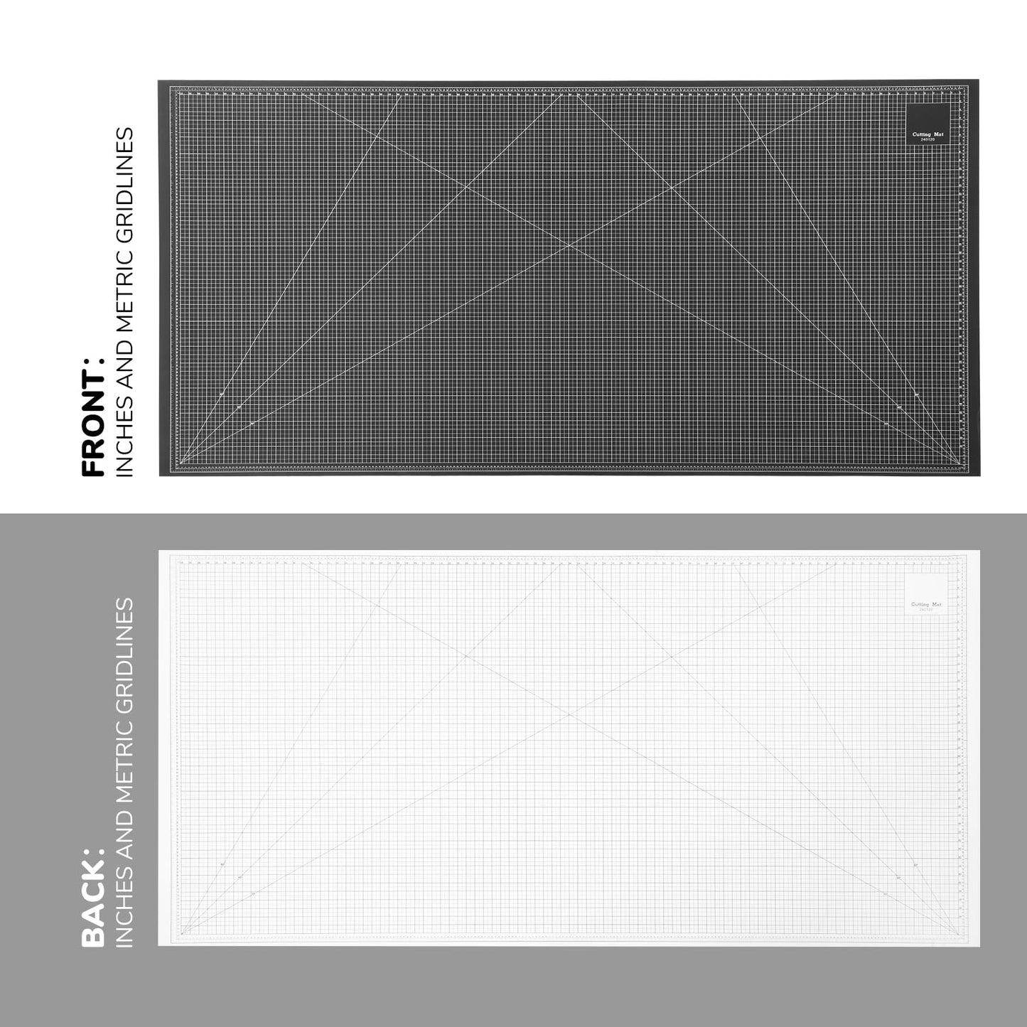Flatness-upgraded 47" x 94" Extra Large Self Healing Sewing Mat, werkwise Rotary Cutting Mat Cut Board for Crafts Hobby Project, Scale Size 46" x 92", Black and White