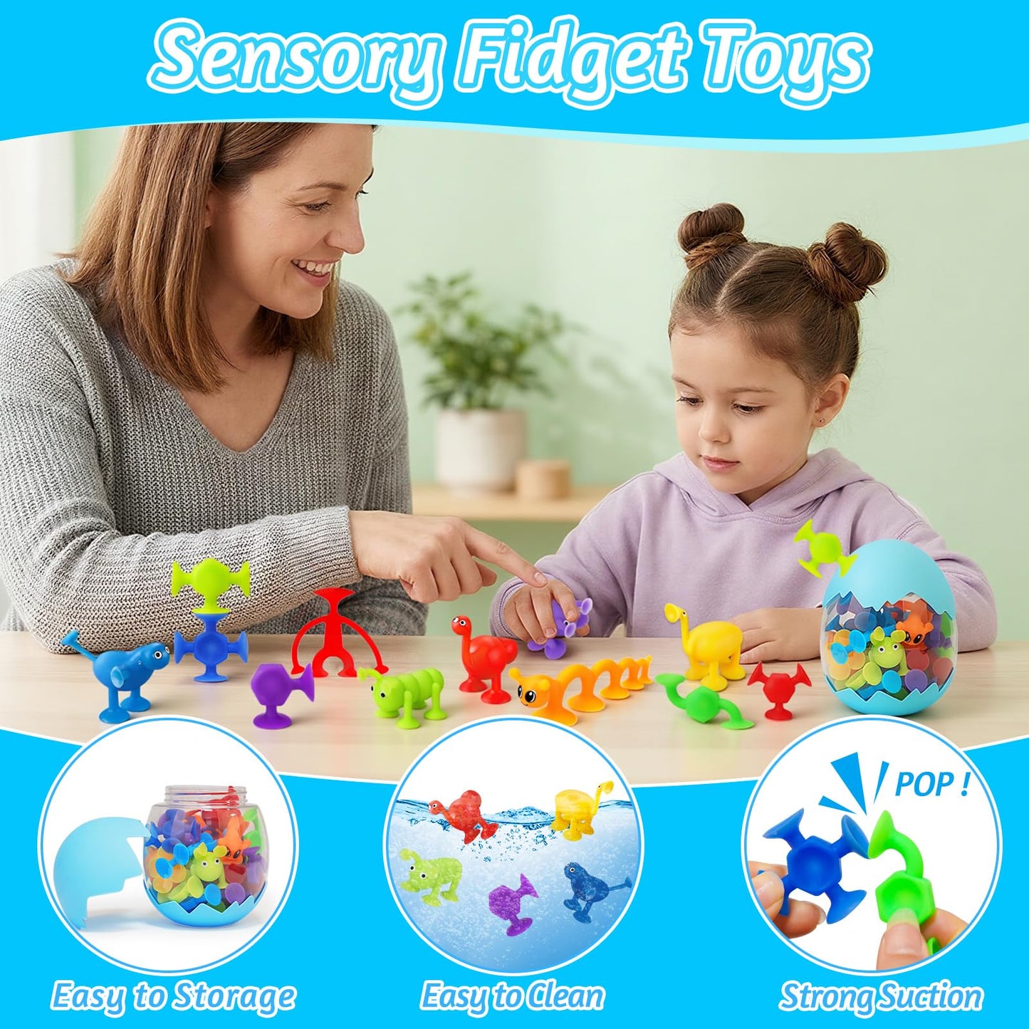 32Pcs Bath Toys for Kids Ages 3-5 4-8, No Hole Mold Free Baby Suction Cup Animals Water Toys, Mini Toddler Sensory Fidget Party Favors, Airplane Car Window Travel Road Trip Essentials 3 4 5 6 Year Old