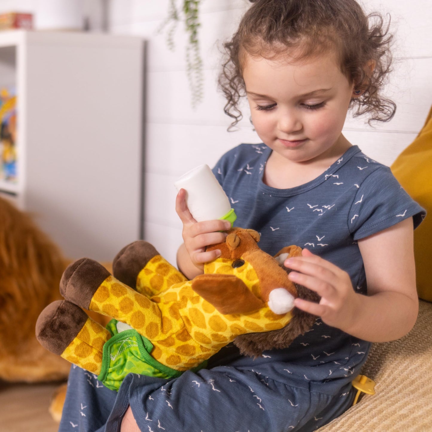 Melissa & Doug 11-Inch Baby Giraffe Plush Stuffed Animal with Pacifier, Diaper, Baby Bottle Toddler Animal Toys Ages 18+ Months
