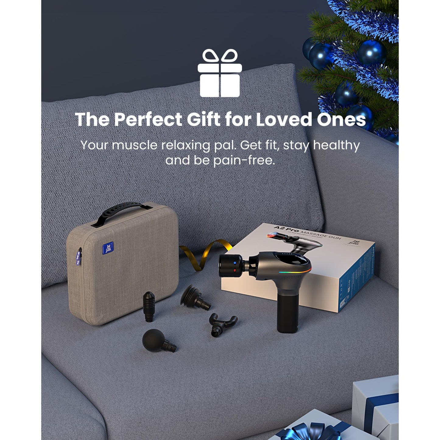 BOB AND BRAD A2 Pro Massage Gun with Heat and Cold Therapy, FSA-HSA Eligible Professional Percussion Massage Gun Deep Tissue for Back Pain Relief, Heated Muscle Massager with Force Sensor for Athletes