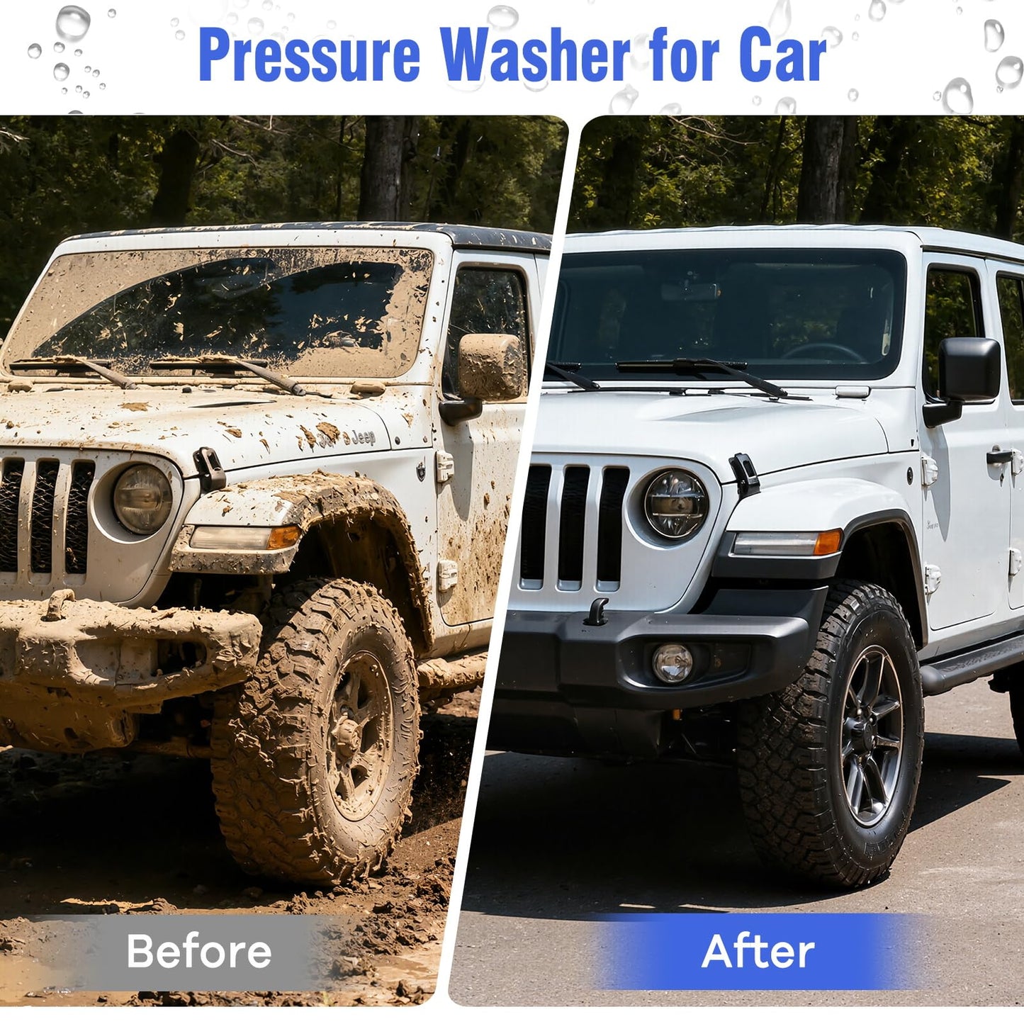 Pressure Washer, Power Washer with 4 Quick Connect Nozzles 1 Foam Cannon, High Pressure Cleaning Machine for Cars/Fences/Driveways/Patios/Farms/Home Cleaning