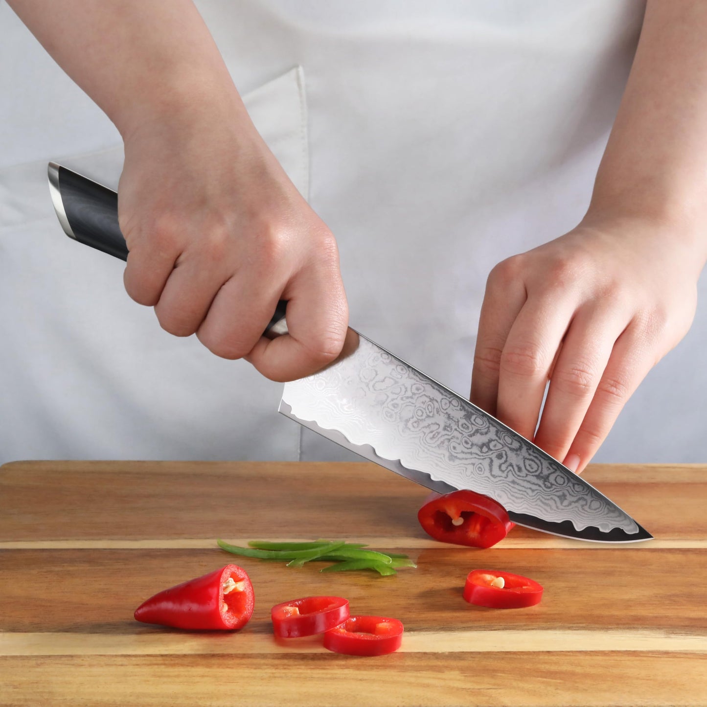 Cangshan KURO Series 6-Inch Chef's Knife with Sheath, High Carbon X-7 Damascus Steel, 504272