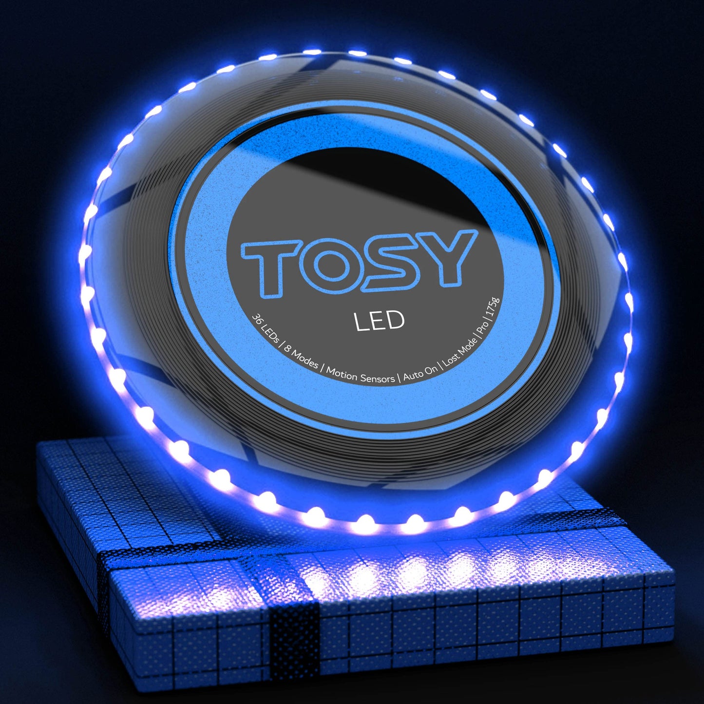 TOSY Bundle of 3-2X RGB Black + Blue - Frisbee 108 LEDs, 16 Million Colors