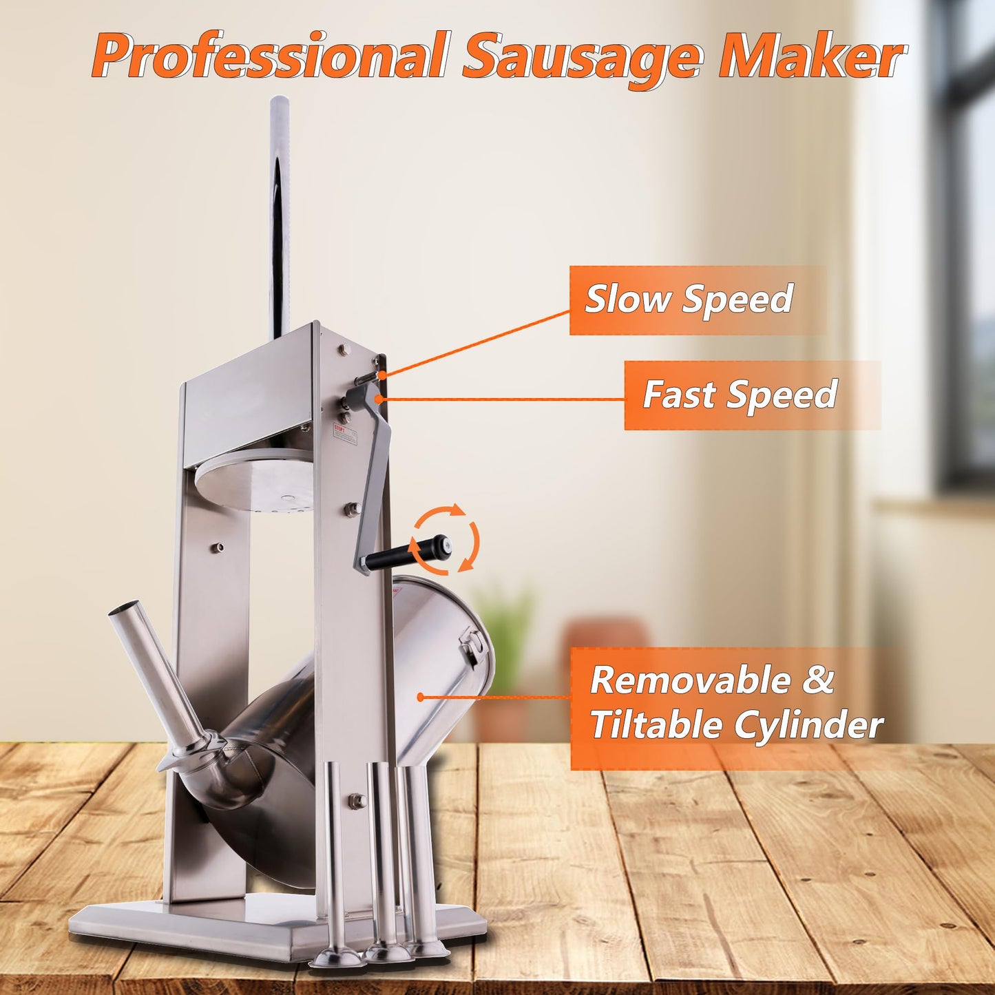 Hakka 7Lb Sausage Stuffer and Sausage Clipper Machine for Making Sausages
