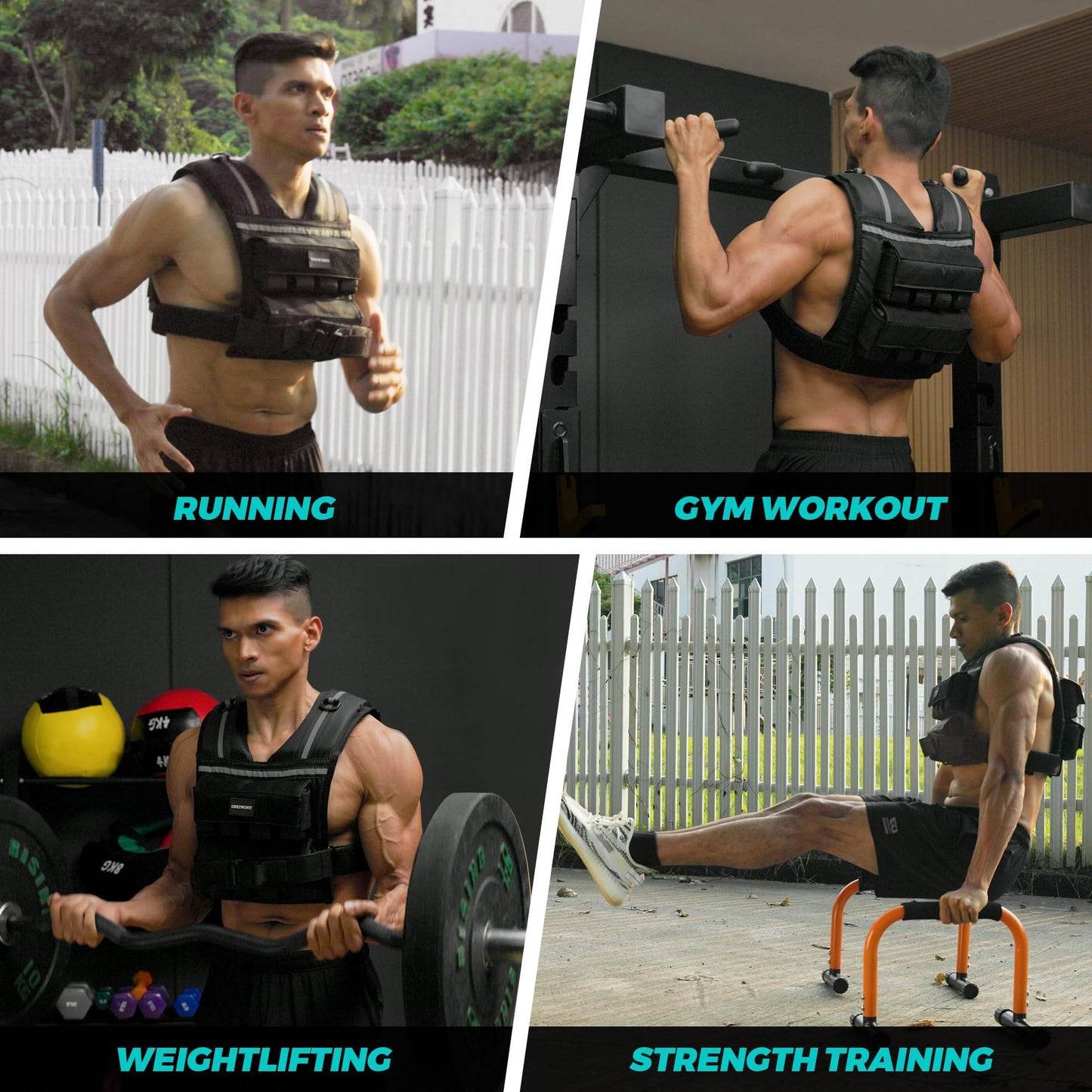 Adjustable Weighted Vest Men 35lb/45lb, Rucking Vests for Walking with Reflective Stripe, 1.2" Ultra Thick Shoulder Padding Strength Training Workout Vest for Running GYM Home, Detachable Iron Weights