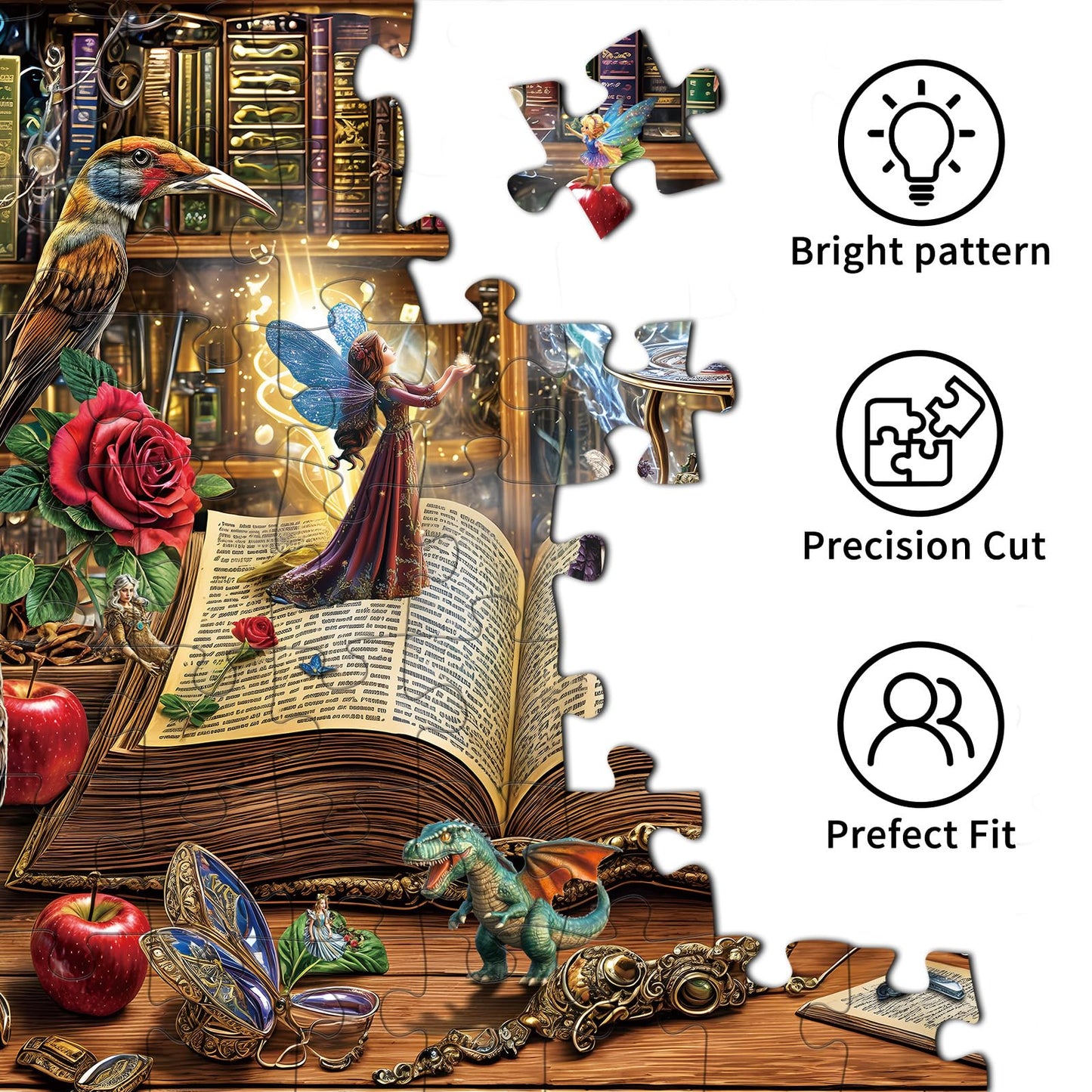 TangMosaic Magic Book Jigsaw Puzzles, 1000 Piece Puzzle for Adults, Family Puzzles Game, Fun Relaxing Challenging, Interlock Perfectly No Dust, Home Wall Decor, Gifts for Mother's Father's Day