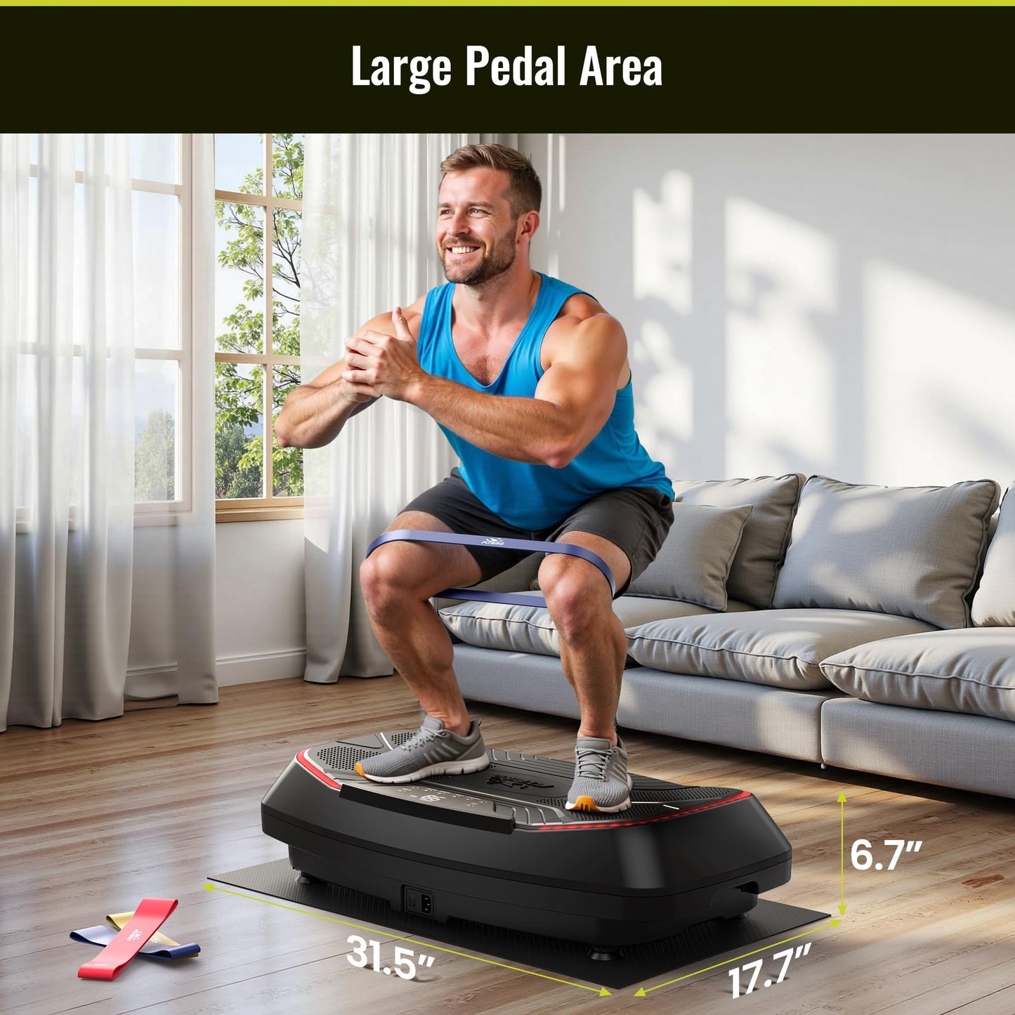 FLYBIRD Vibration Plate Exercise Machine, Adjustable Speed High Intensity Vibration for Muscle Toning Weight Loss Lymphatic Drainage, Full Body Workout Vibration Plate (Black-4D)