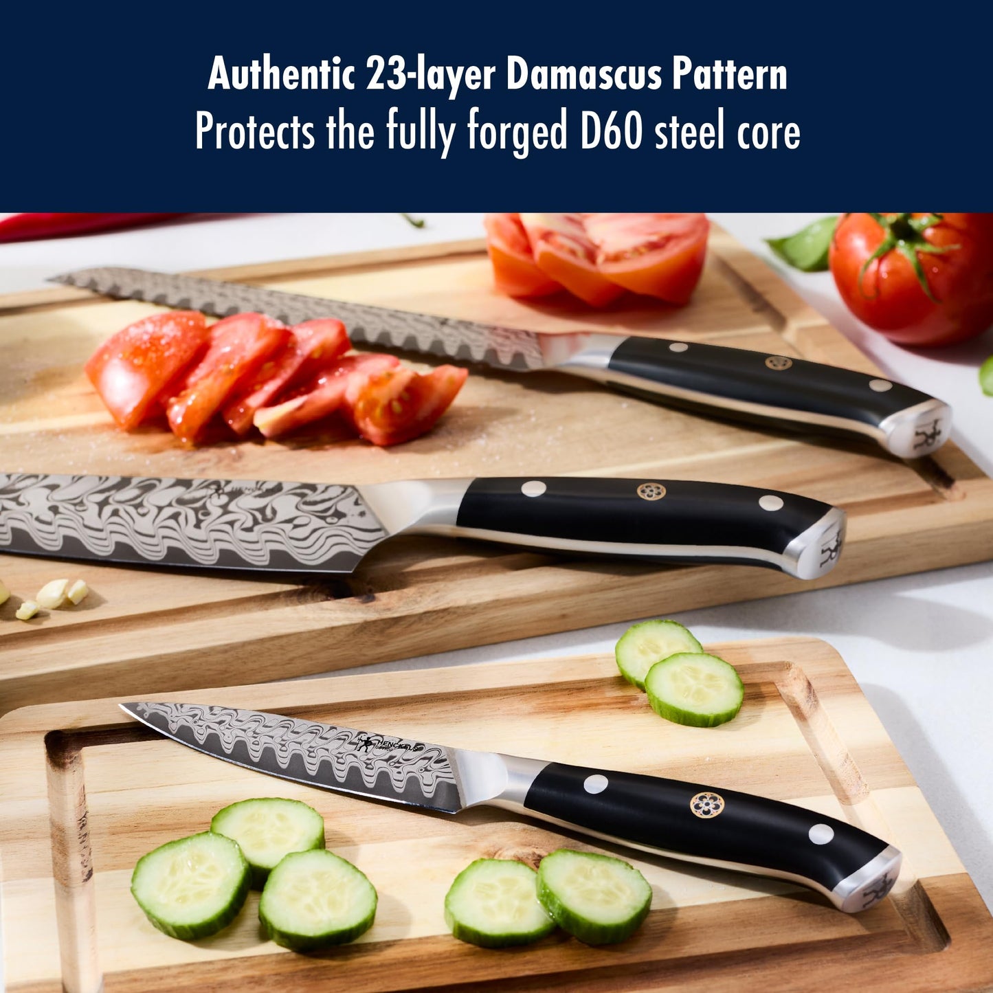 HENCKELS Compass Damascus 3-pc Starter Damascus Knife Set