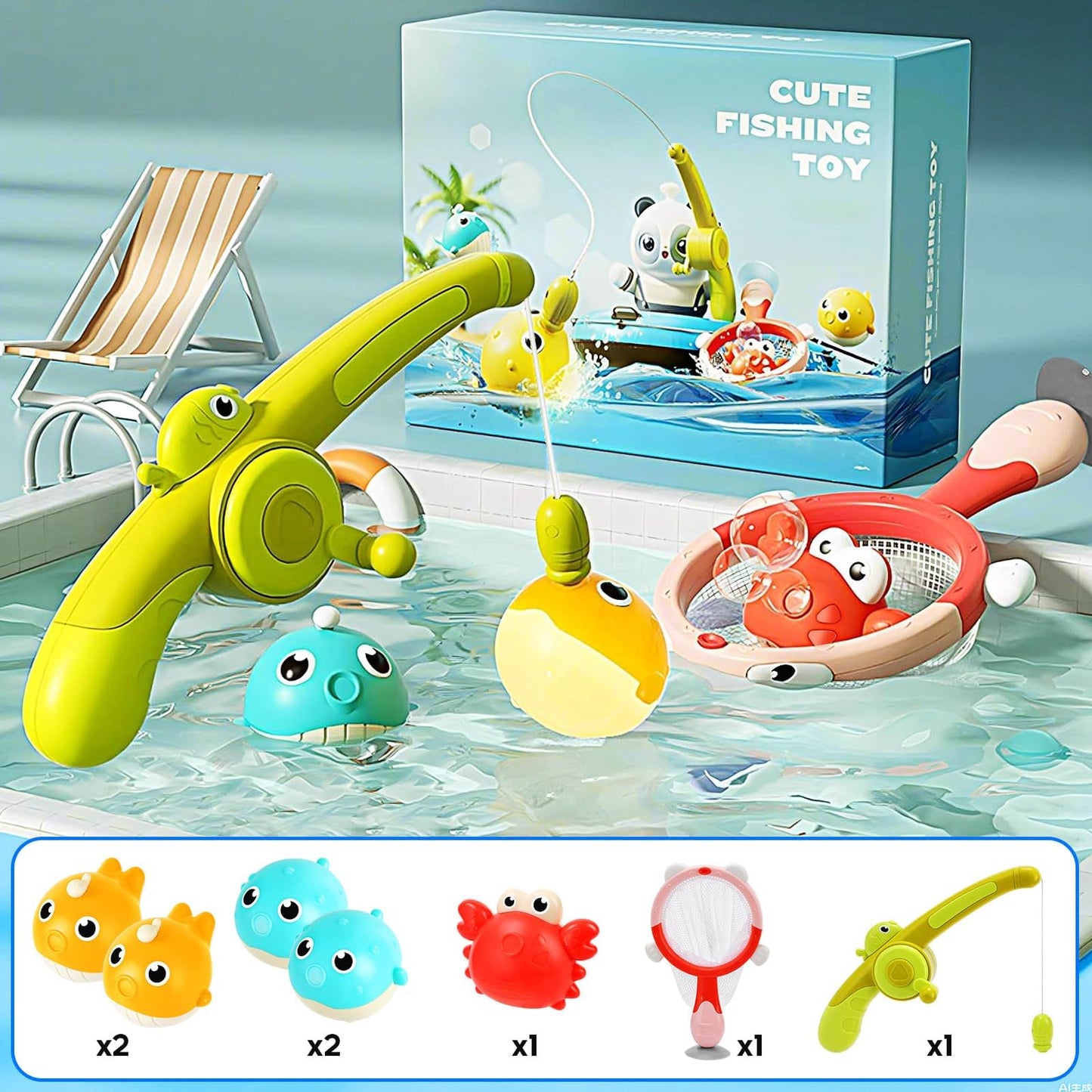 Light Up Toddler Bath Toys for Kids Ages 1- 3,7PC No Holes Baby Shower Bath Toys Set,Fun Magnetic Fishing Game Bathtub Toy,Birthday for Baby Boys Girls 1 2 3 4 5 6 Old Year