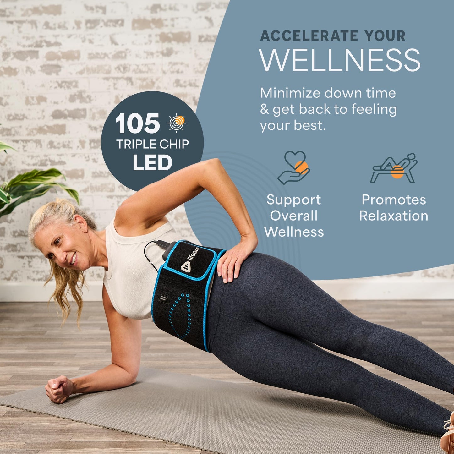 Lifepro Red Light Therapy Belt – Infrared Red Light Therapy for Body, Back and Shoulder - 660nm & 850nm Near Infrared Heating Pad – Adjustable & Portable for Wellness & Relaxation