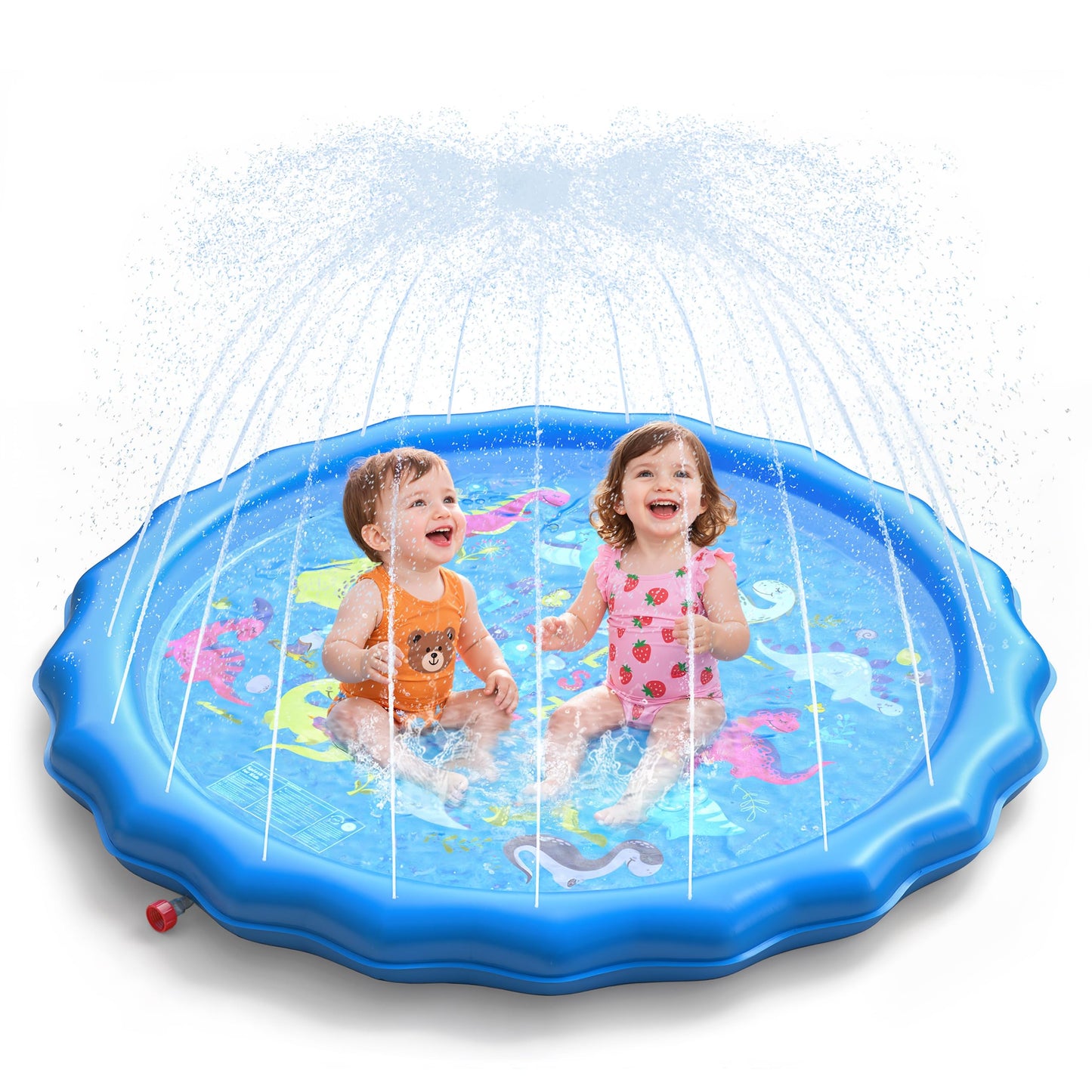 QPAU Splash Pads for Toddlers 1-3, Durable 67" Baby Splash Pad, Outdoor Sprinkler for Kids Toddler Toys, Summer Water Play Mat for Girl Boy Birthday Gift 2 Year Old